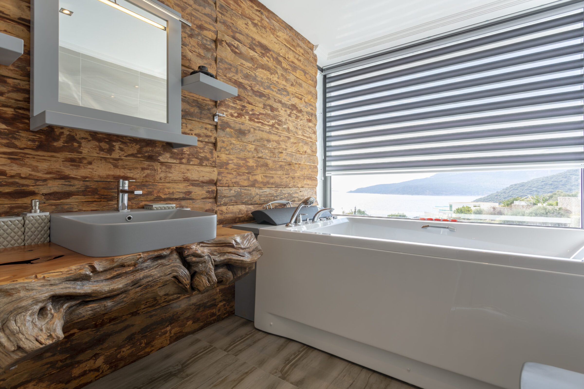 Luxurious bathroom in Villa Poyraz, villa holidays in Kalkan, Turkey