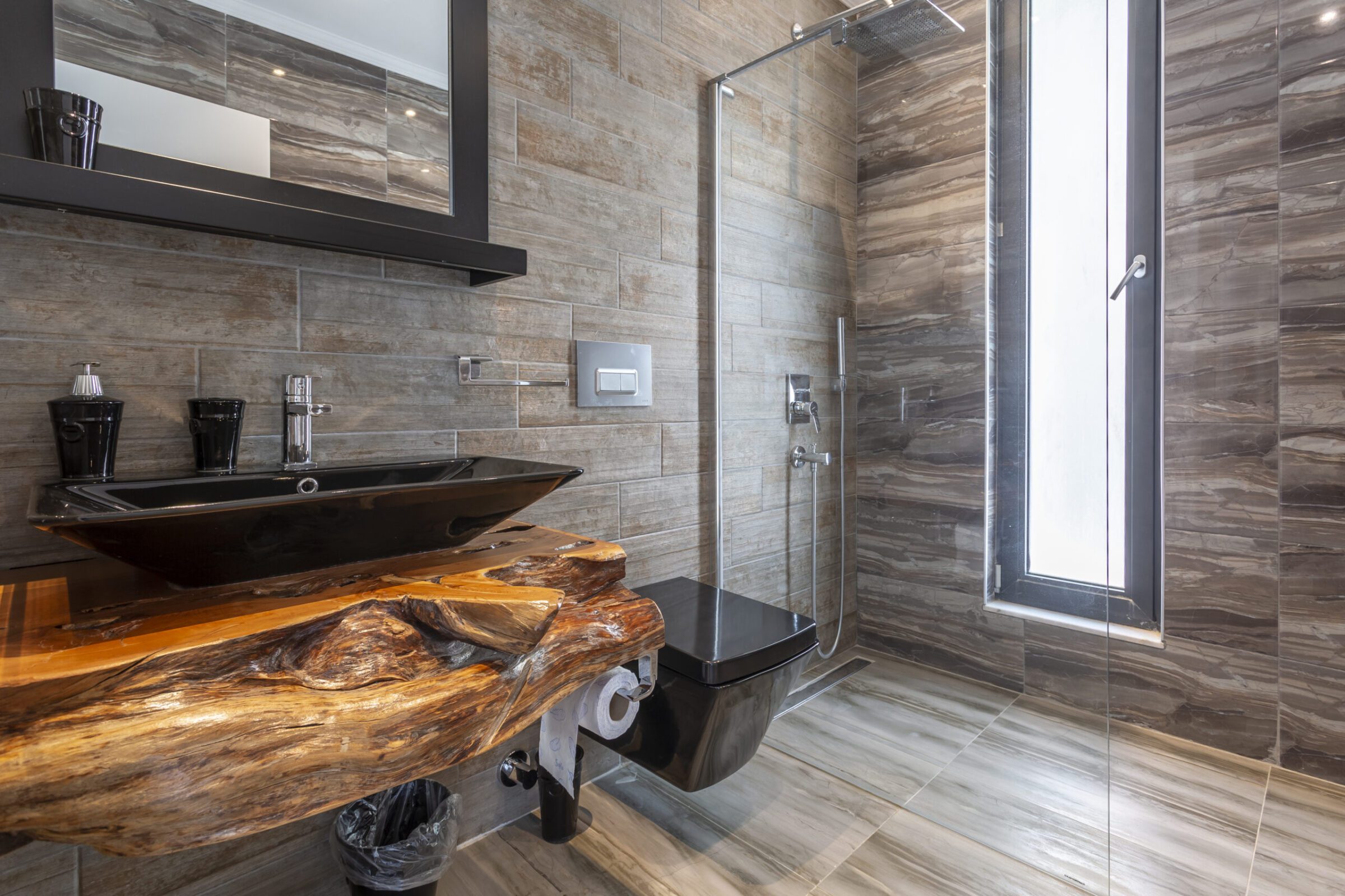 Luxurious bathroom in Villa Poyraz, villa holidays in Kalkan, Turkey