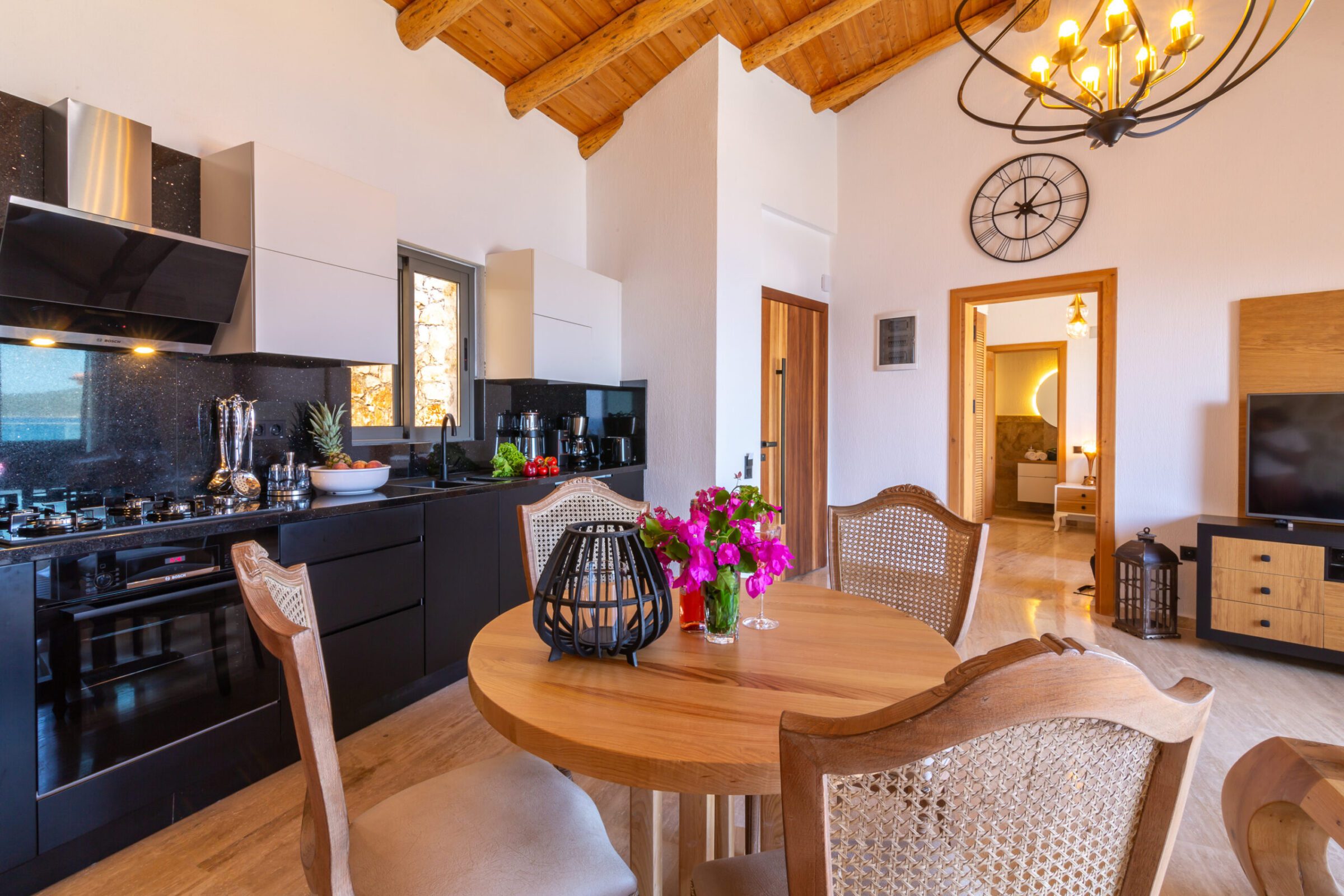 Kitchen and dining room in Villa Water Edge 3, villa holidays in Kalkan, Turkey