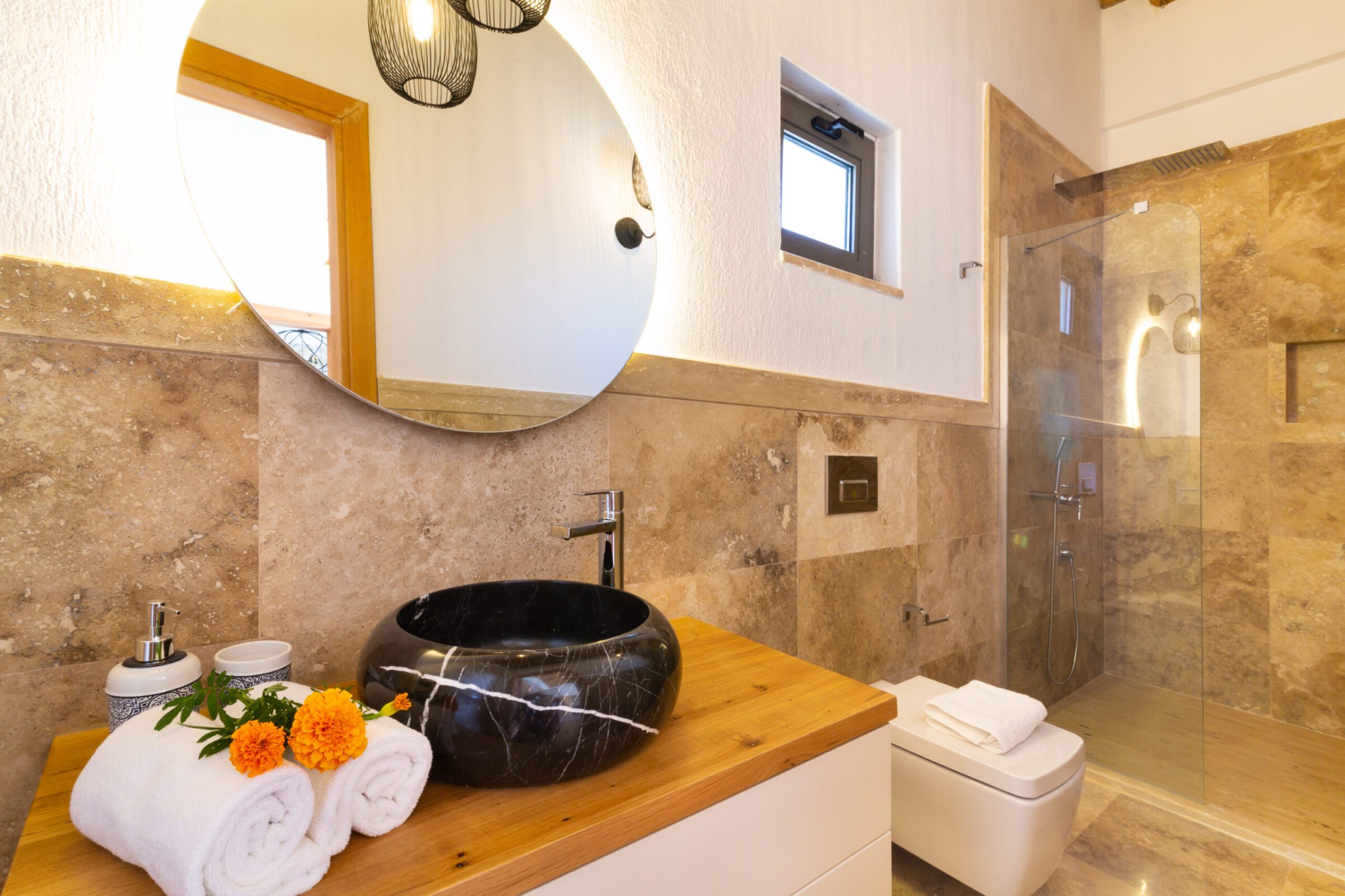 Bathroom in Villa Water Edge 3, villa holidays in Kalkan, Turkey