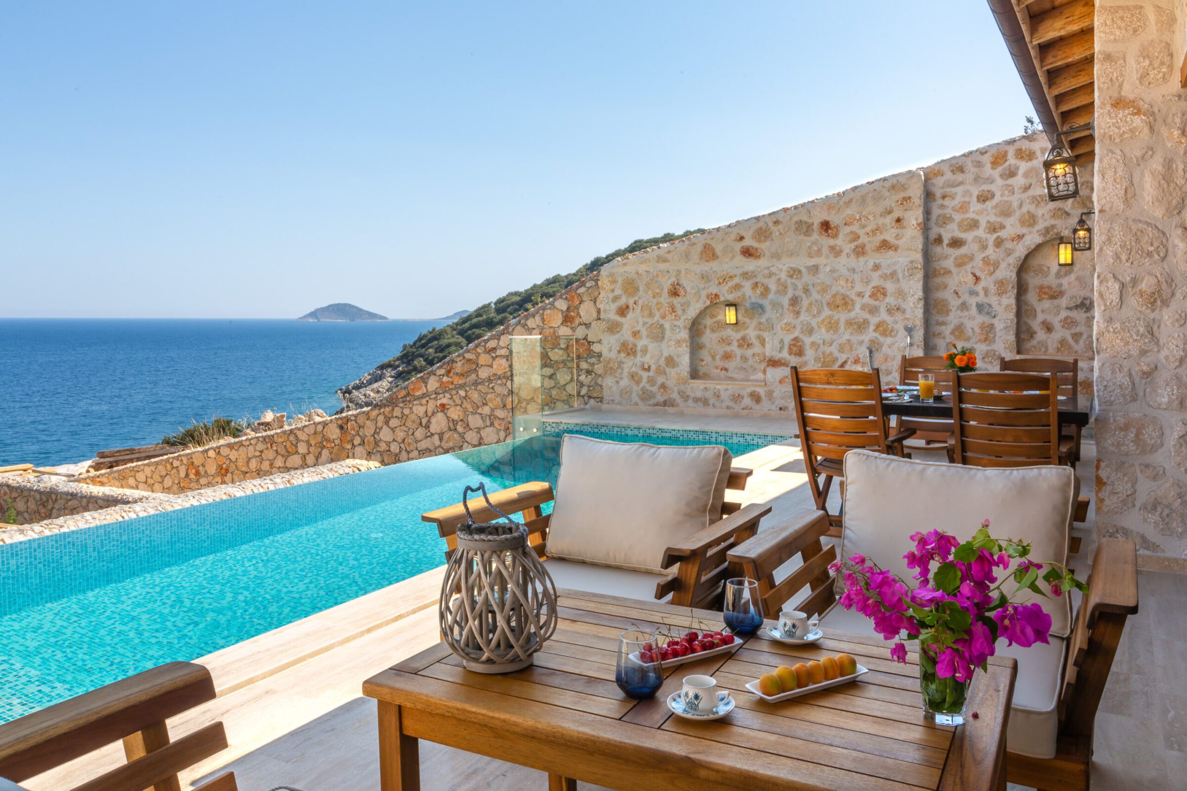 Outdoor seating area in Villa Water's Edge 3, villa holidays in Kalkan, Turkey