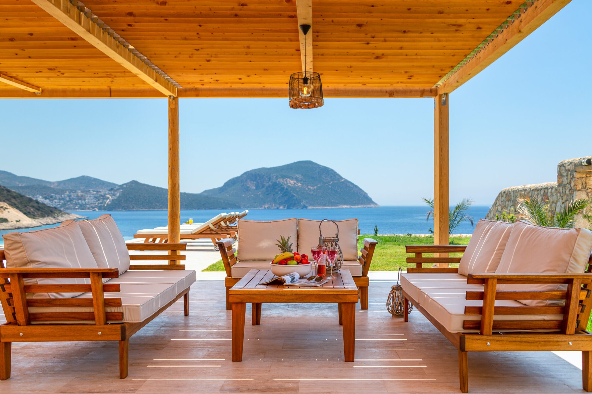 Outdoor seating area in Villa Water's Edge 1, villas to rent in Kalkan, Turkey