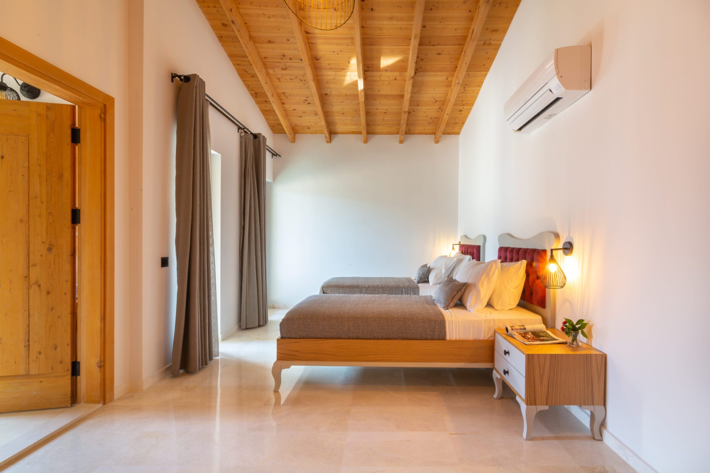 Twin bedroom in Villa Water Edge 1, villas to rent in Kalkan, Turkey