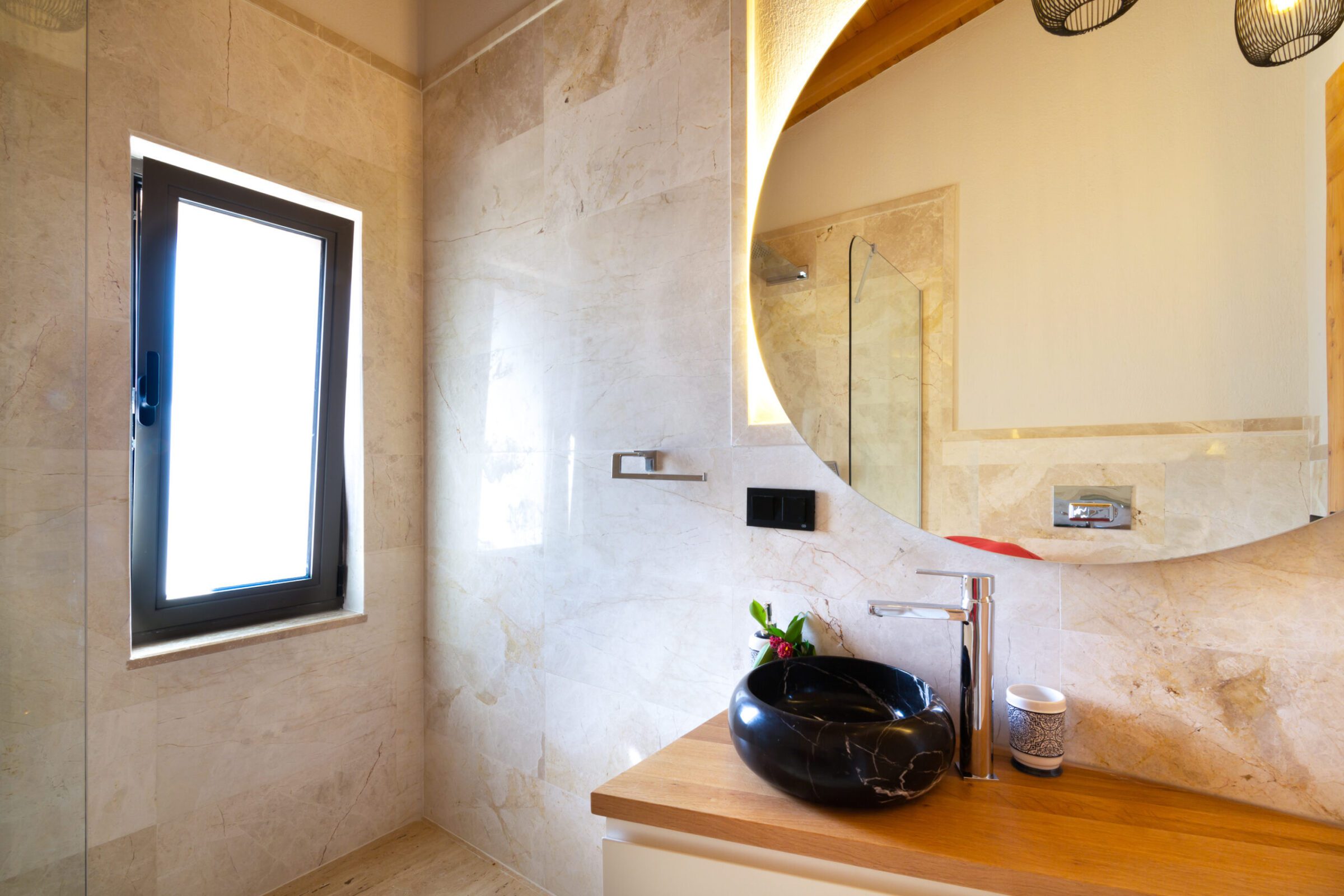 Bathroom in Villa Water Edge 1, villas to rent in Kalkan, Turkey