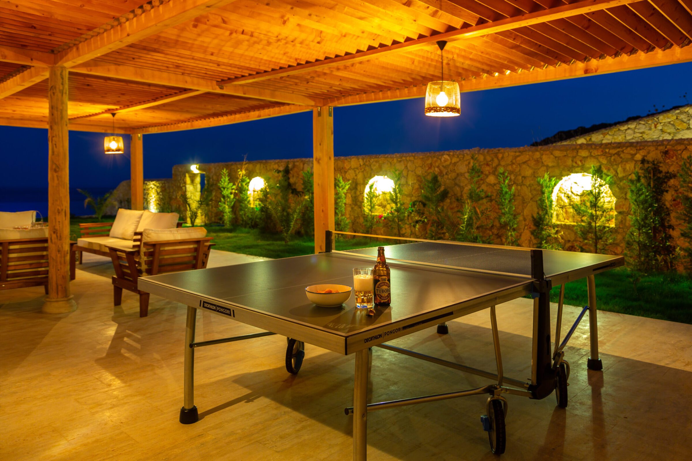 Outdoor table tennis table in Villa Water Edge 1, villas to rent in Kalkan, Turkey