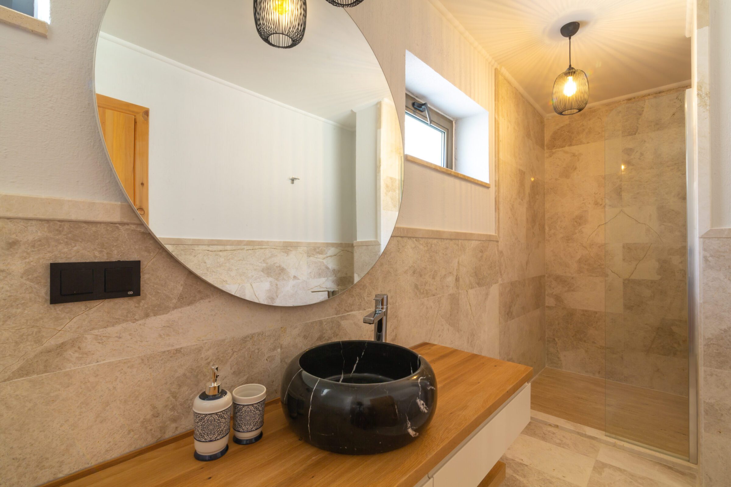 Spacious bathroom in Villa Water Edge 2, villas to rent in Kalkan, Turkey