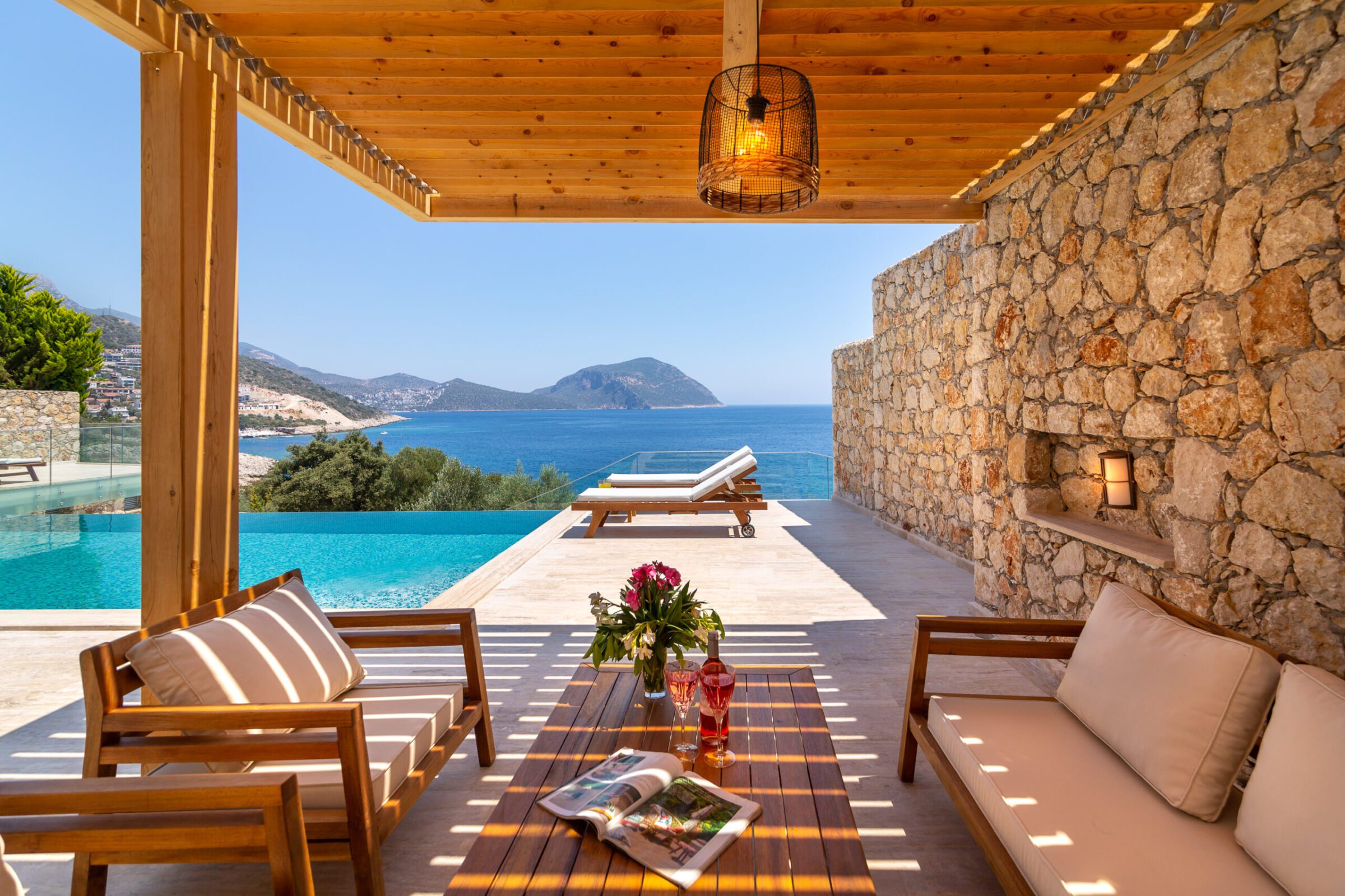 Outdoor seating area in Villa Water Edge 2, villas to rent in Kalkan, Turkey