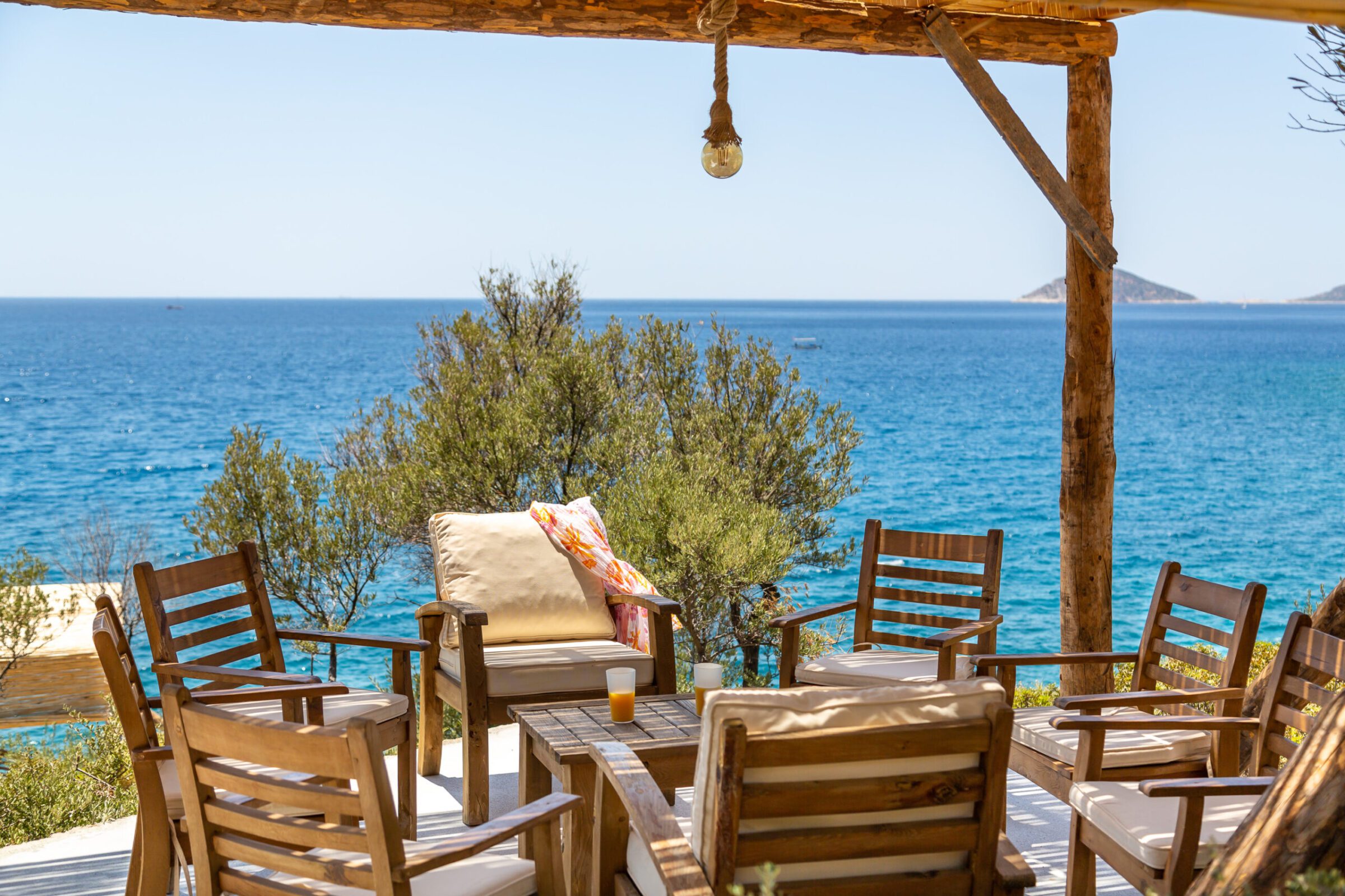 Garden seating area in Villa Water Edge 6, villas to rent in Kalkan, Turkey