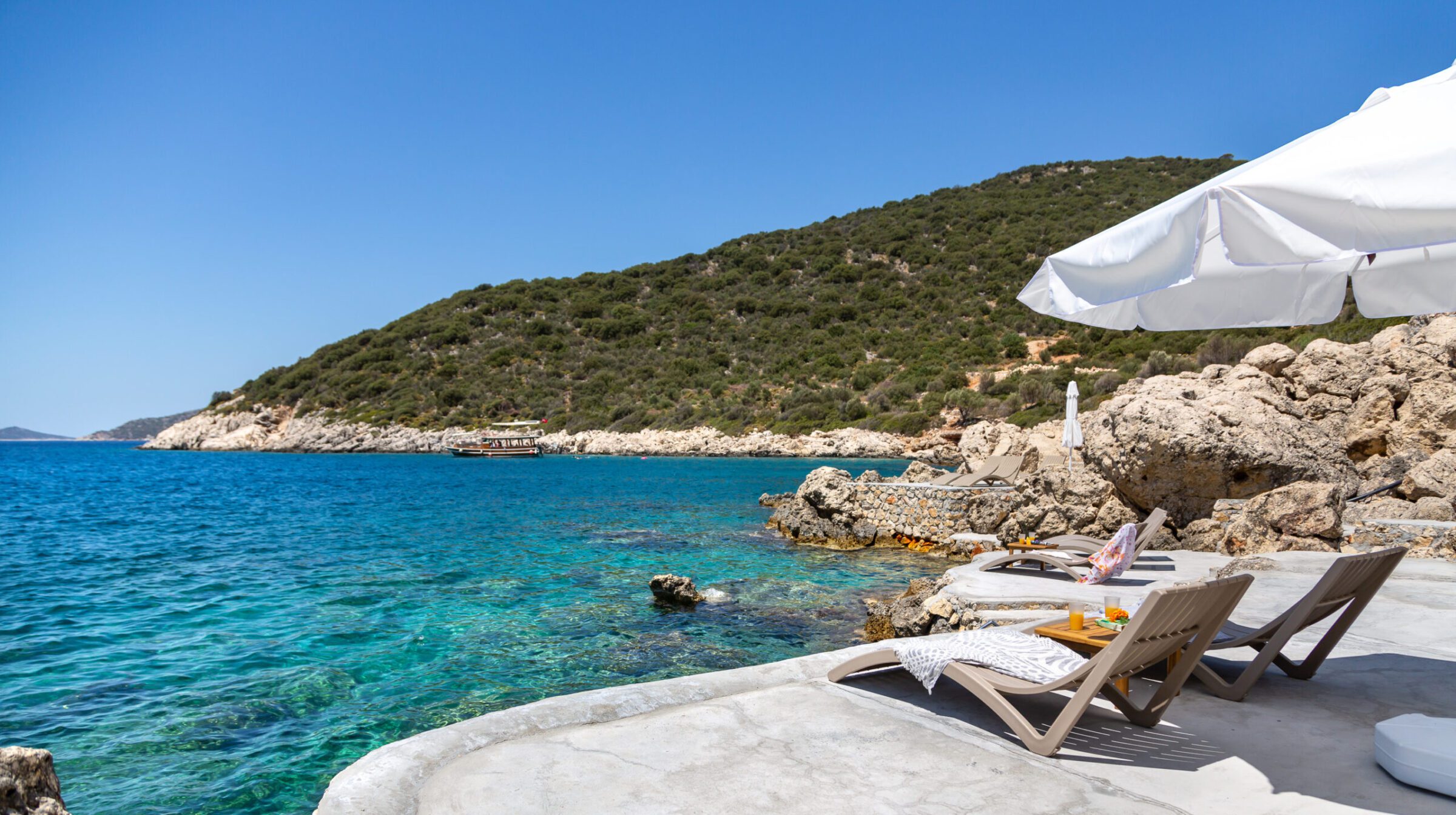 View from Villa Water Edge 4, villas to rent in Kalkan, Turkey