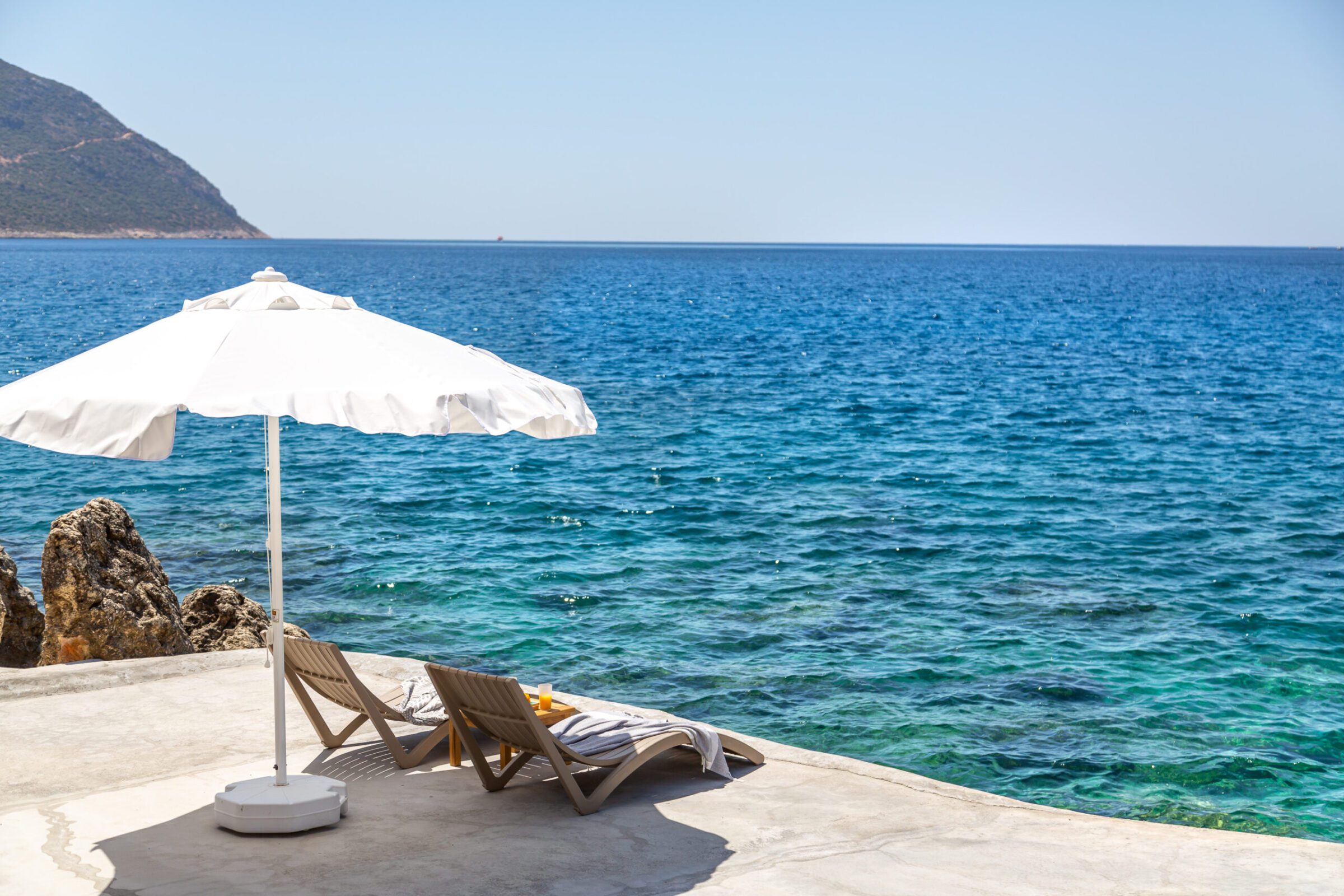 Sun loungers in Villa Water's Edge 5, villas to rent in Kalkan, Turkey