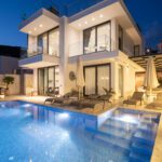 Outdoor pool and sun loungers in Villa Mor, villa to rent in Kalkan, Turkey