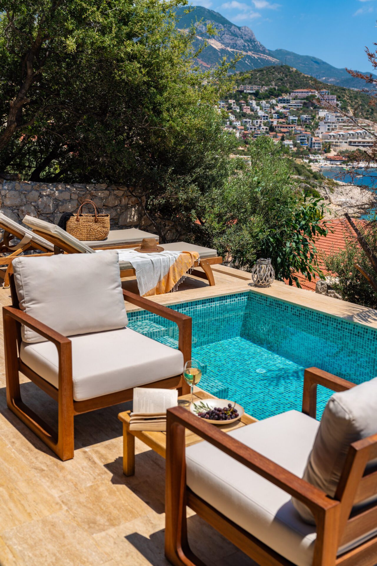 Outdoor seating area in Villa Water's Edge 5, villas to rent in Kalkan, Turkey
