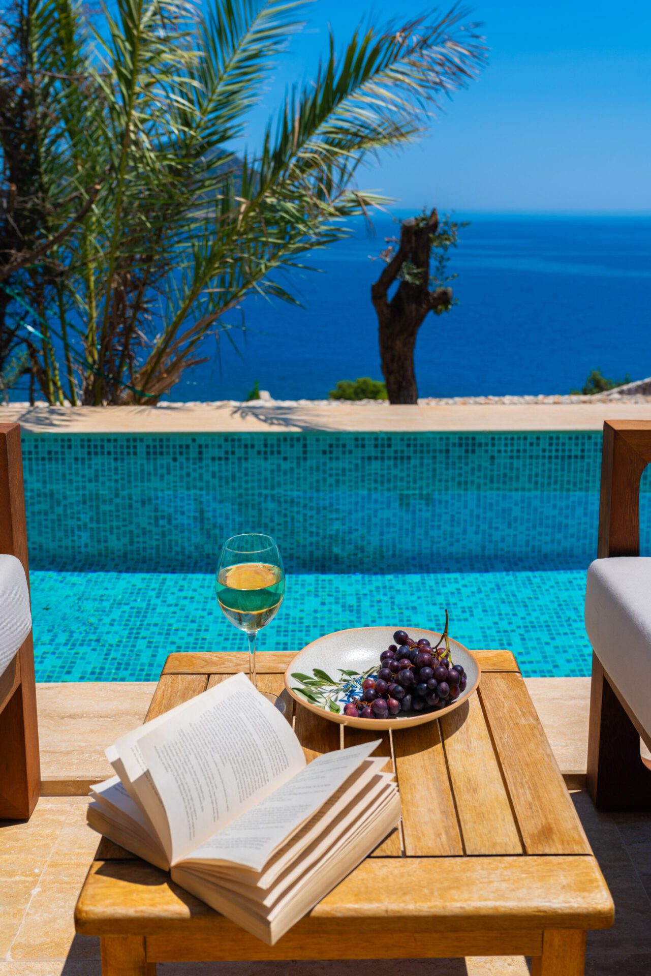 Outdoor pool in Villa Water's Edge 5, villas to rent in Kalkan, Turkey