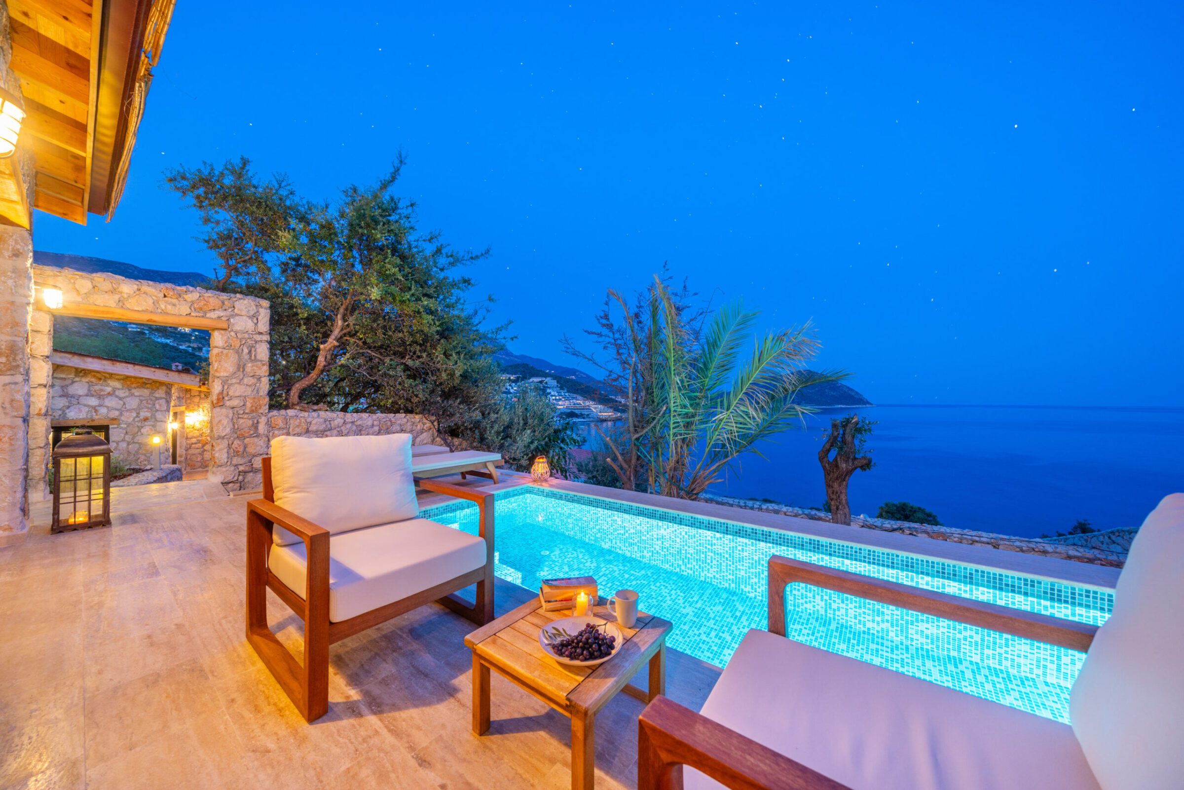Outdoor pool in Villa Water Edge 5, villas to rent in Kalkan, Turkey