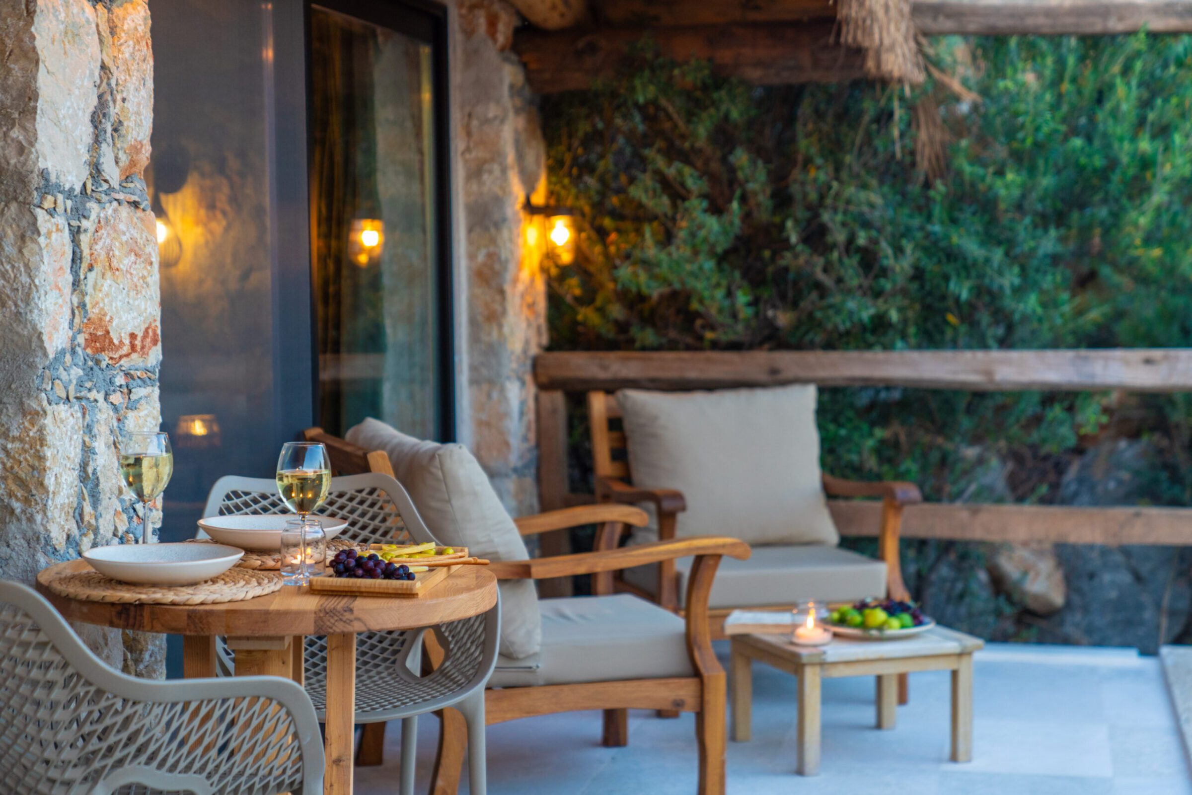 Garden seating in Villa Water Edge 6, villas to rent in Kalkan, Turkey