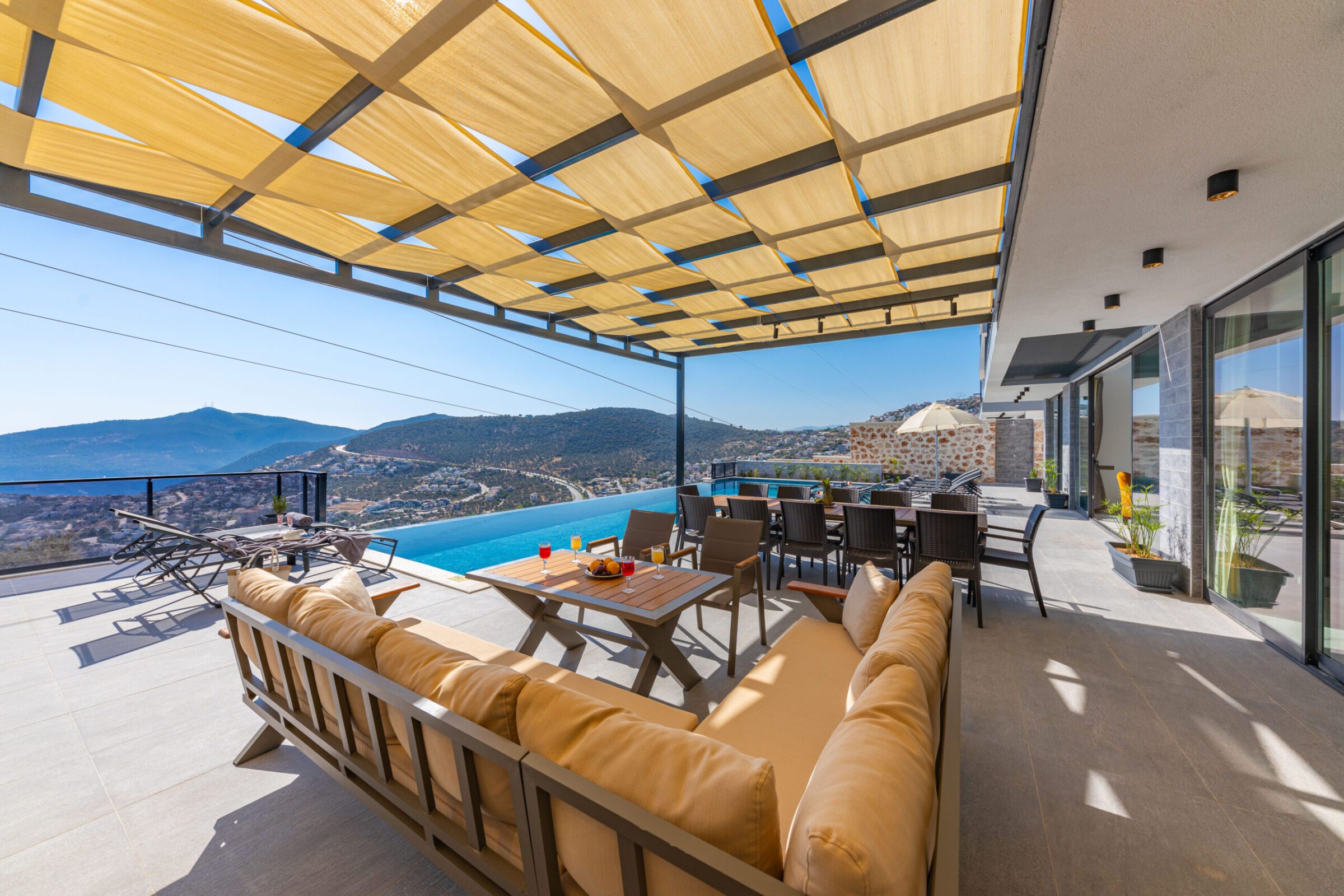 Outdoor seating area in Villa Royal Falcon, villas to rent in Kalkan, Turkey