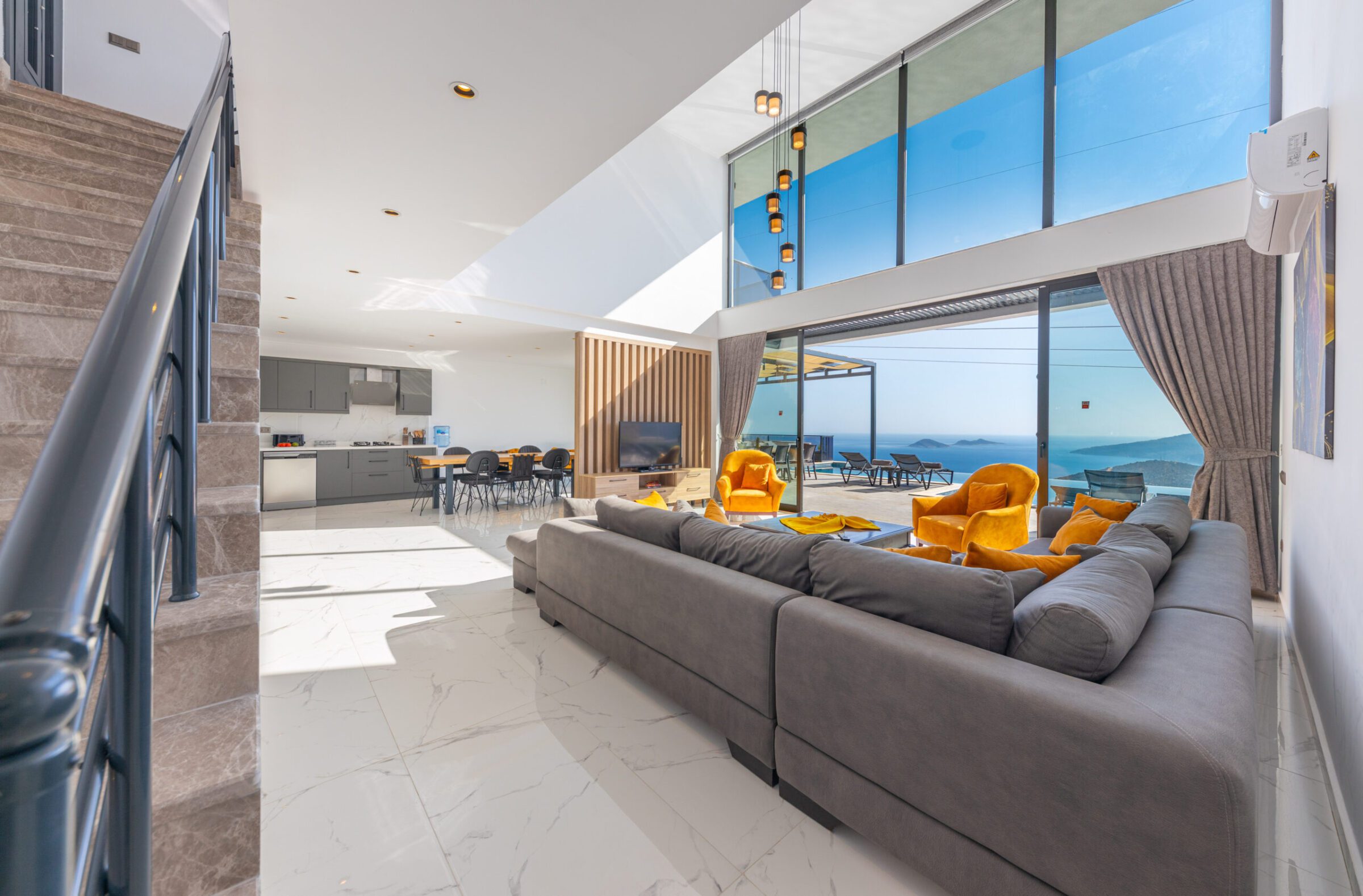 Spacious lounge with garden access in Villa Royal Falcon, villas to rent in Kalkan, Turkey