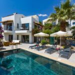 Outdoor pool and sun loungers in Villa Verde, holiday villa to rent in Kalkan, Turkey