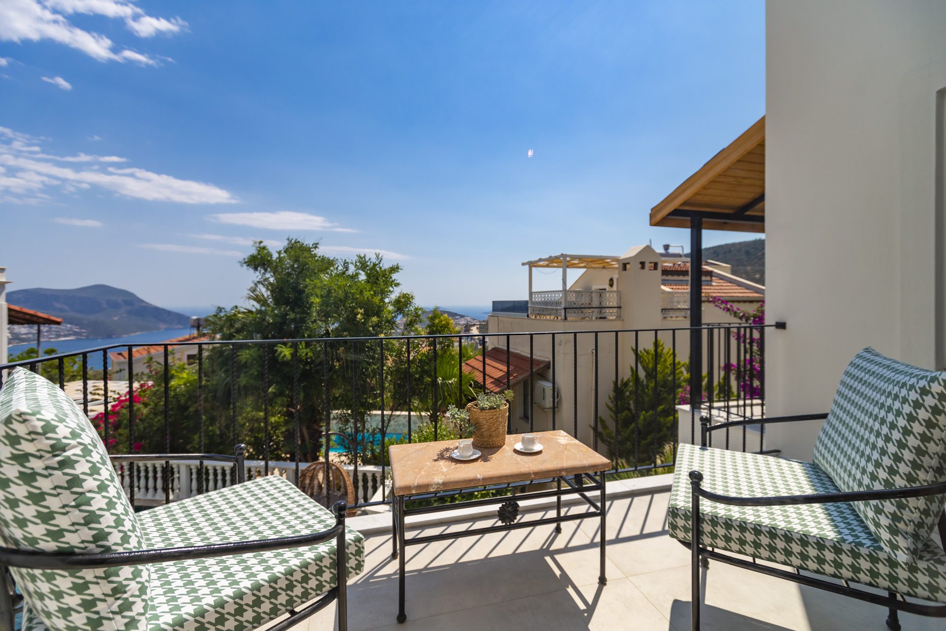 Balcony view from Villa Verde, holiday villa to rent in Kalkan, Turkey