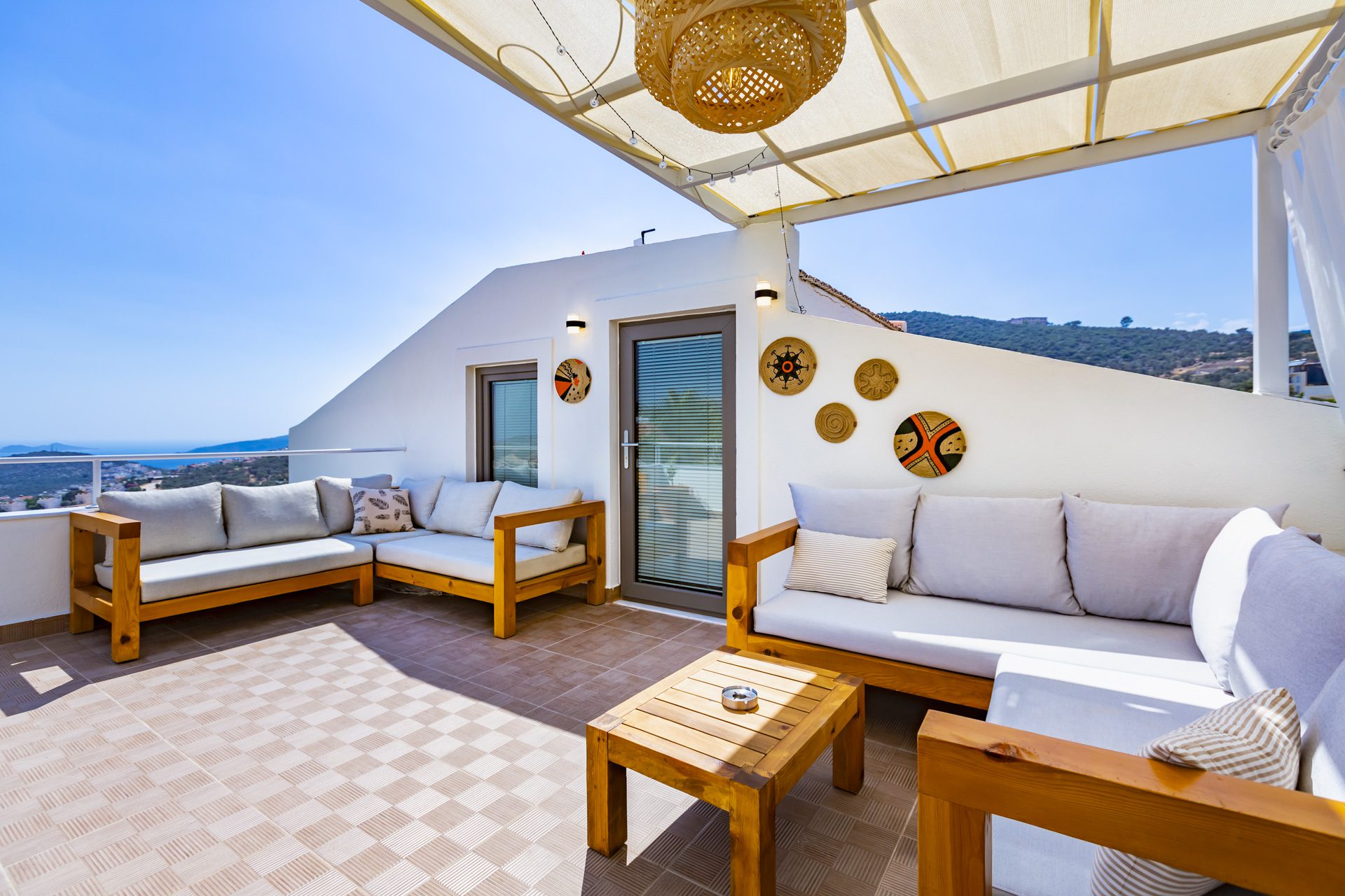 Balcony seating area in Villa Verde, holiday villa to rent in Kalkan, Turkey