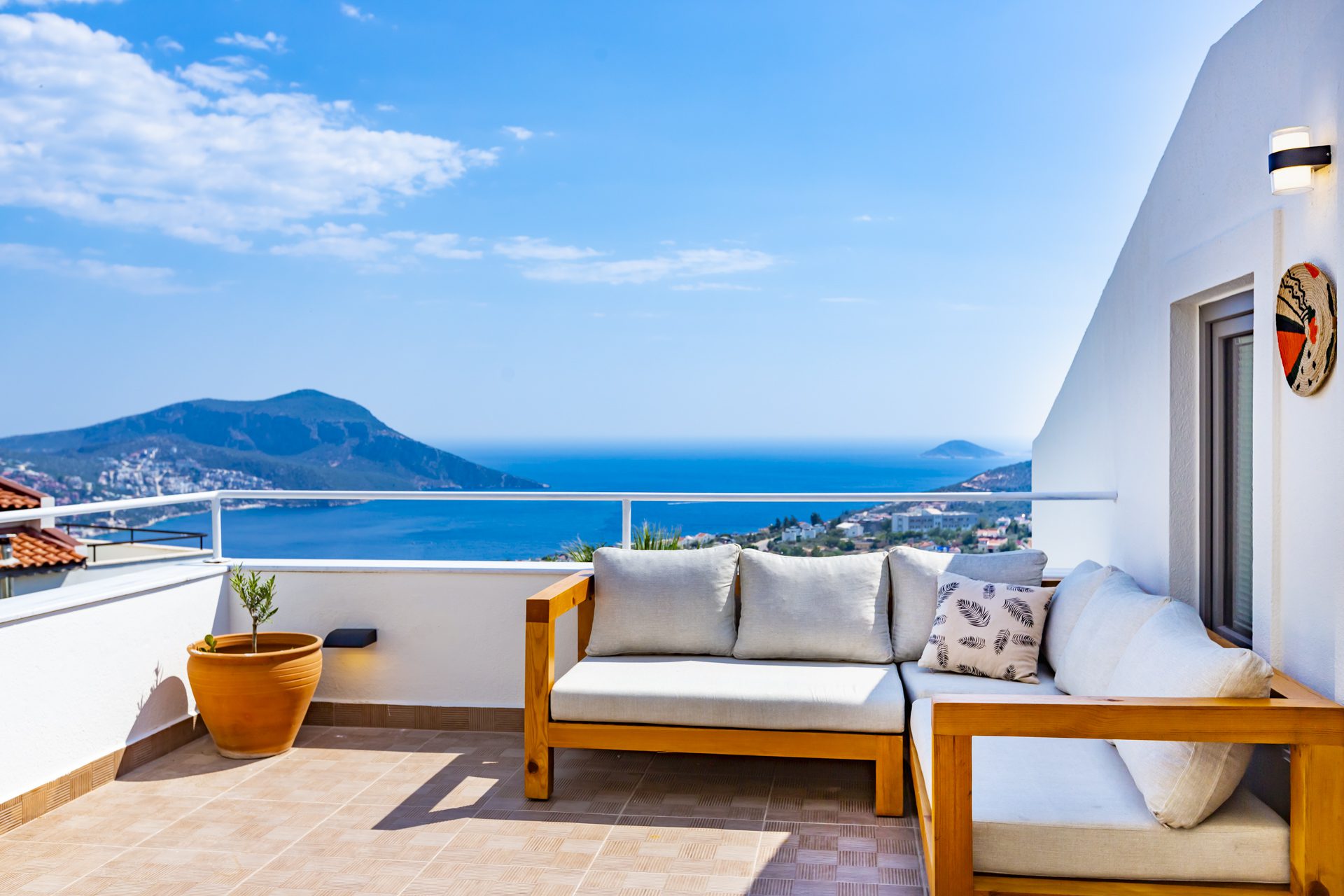Balcony seating area in Villa Verde, holiday villa to rent in Kalkan, Turkey