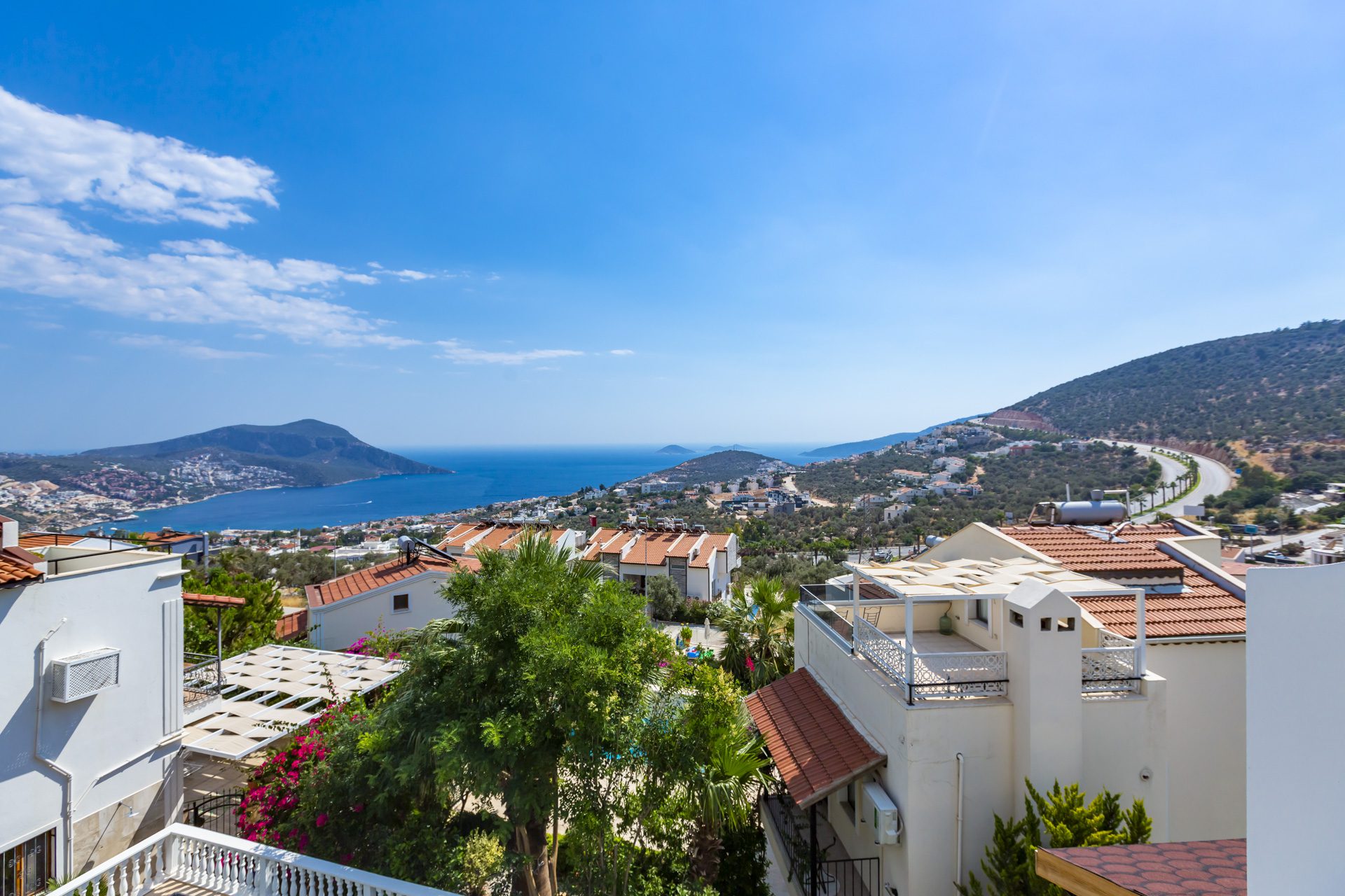 Balcony view from Villa Verde, holiday villa to rent in Kalkan, Turkey