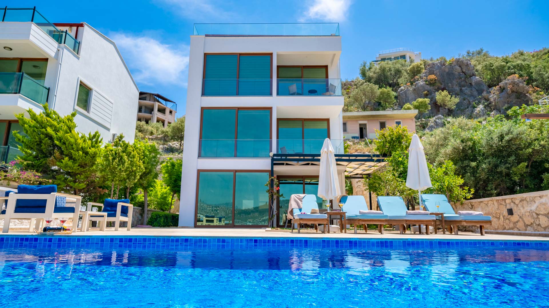 Front view of Villa Elia, villa holidays in Kalkan, Turkey