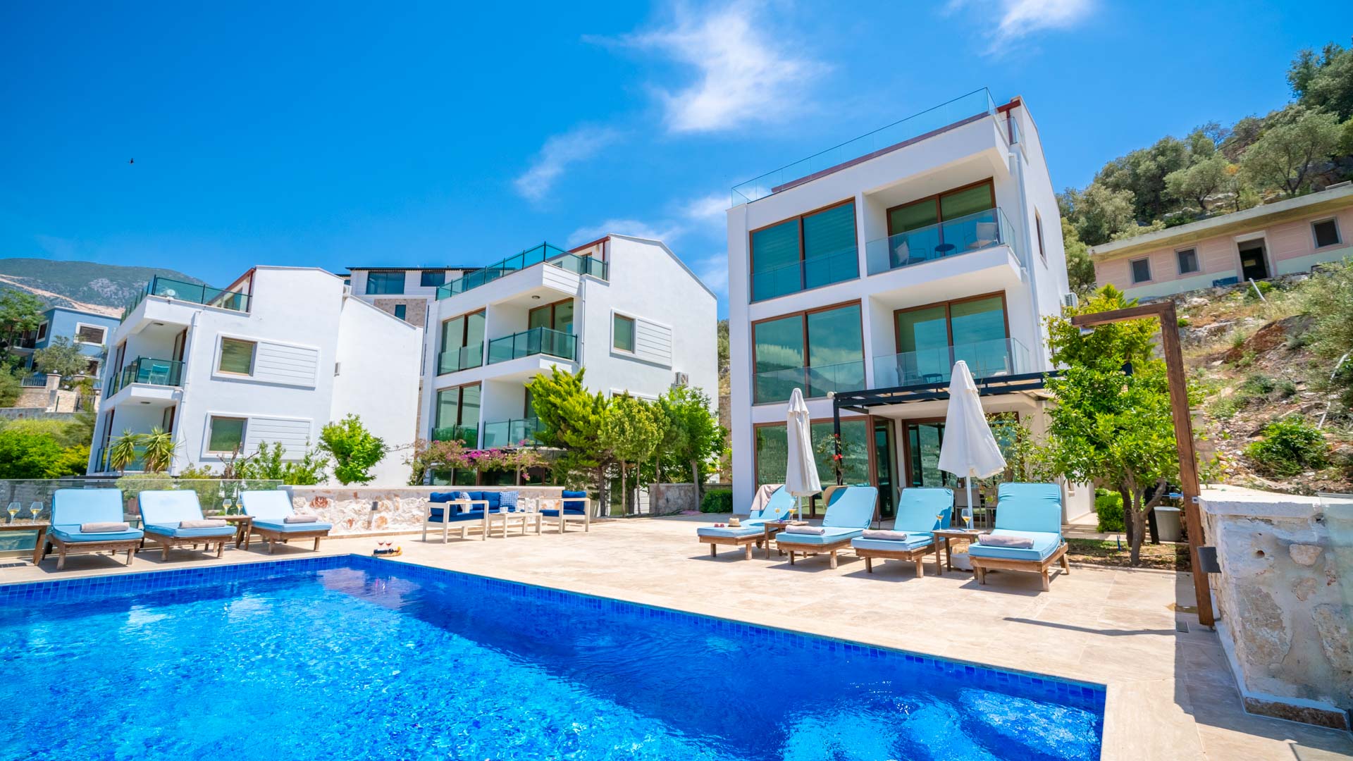 Front view of Villa Elia, villa holidays in Kalkan, Turkey