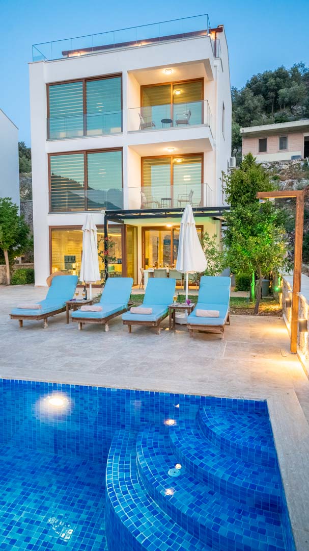 Front view of Villa Elia, villa holidays in Kalkan, Turkey