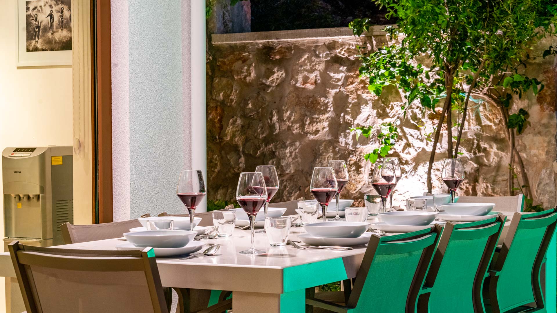 Outdoor dining table in Villa Elia, villa holidays in Kalkan, Turkey
