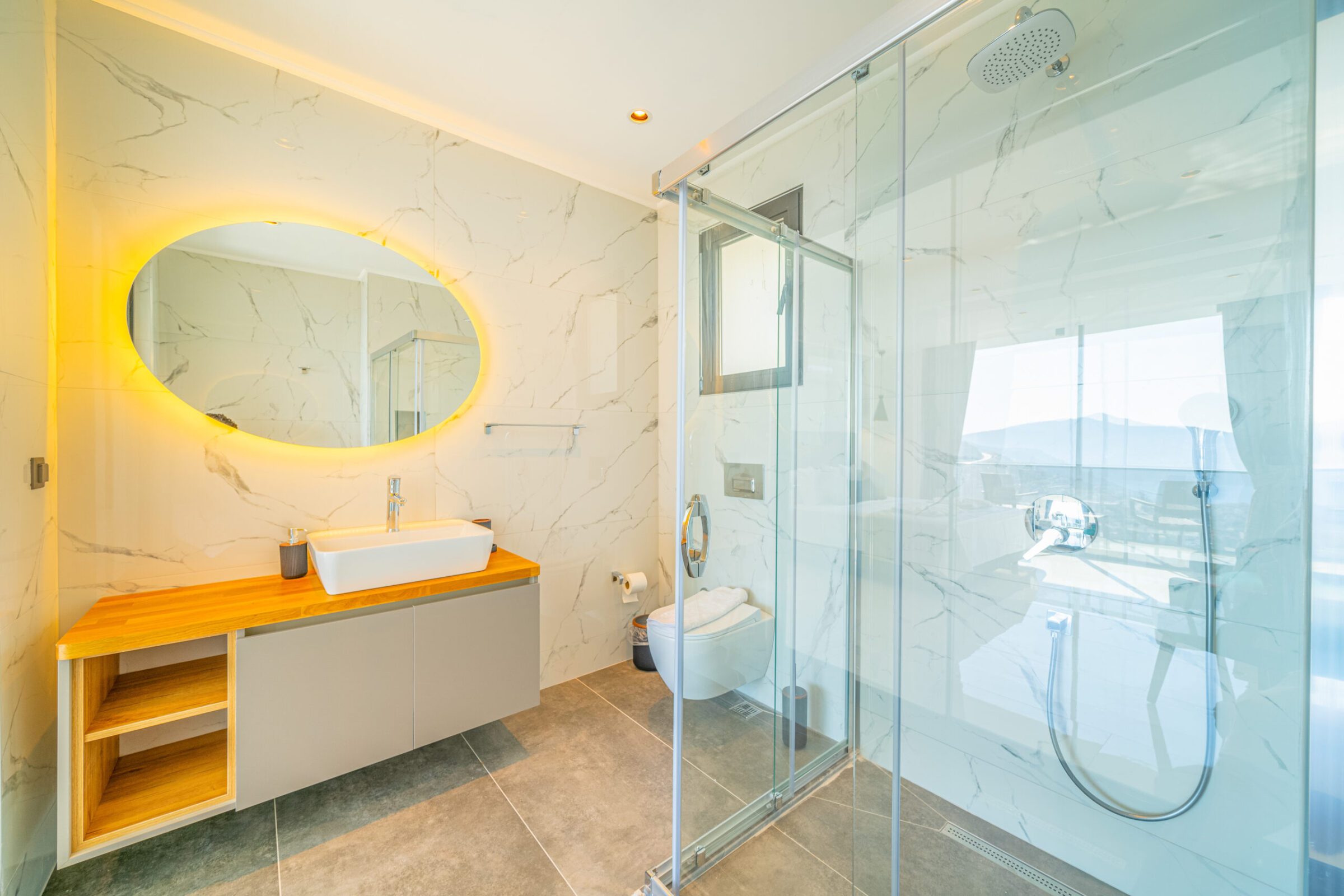 Bathroom in Villa Grey Falcon, villas to rent in Kalkan, Turkey
