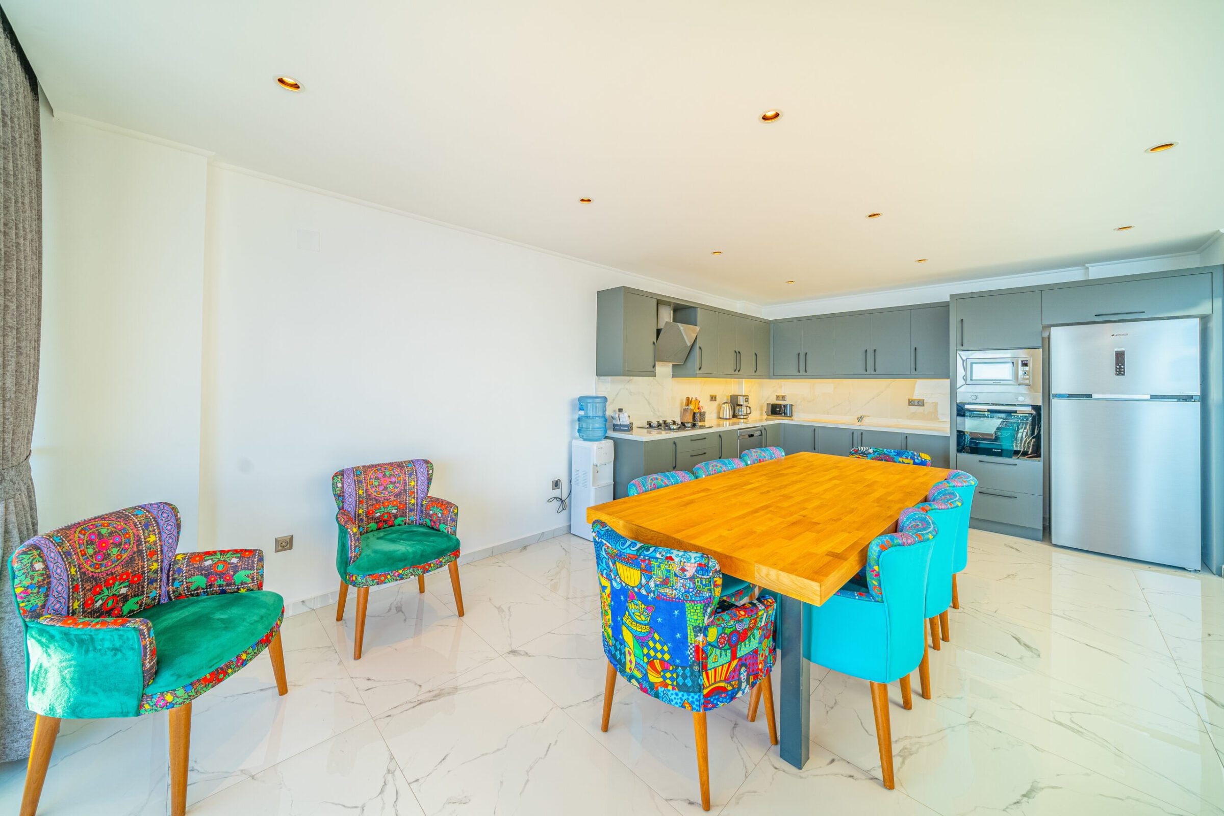 Kitchen and dining room in Villa Grey Falcon, villas to rent in kalkan, Turkey