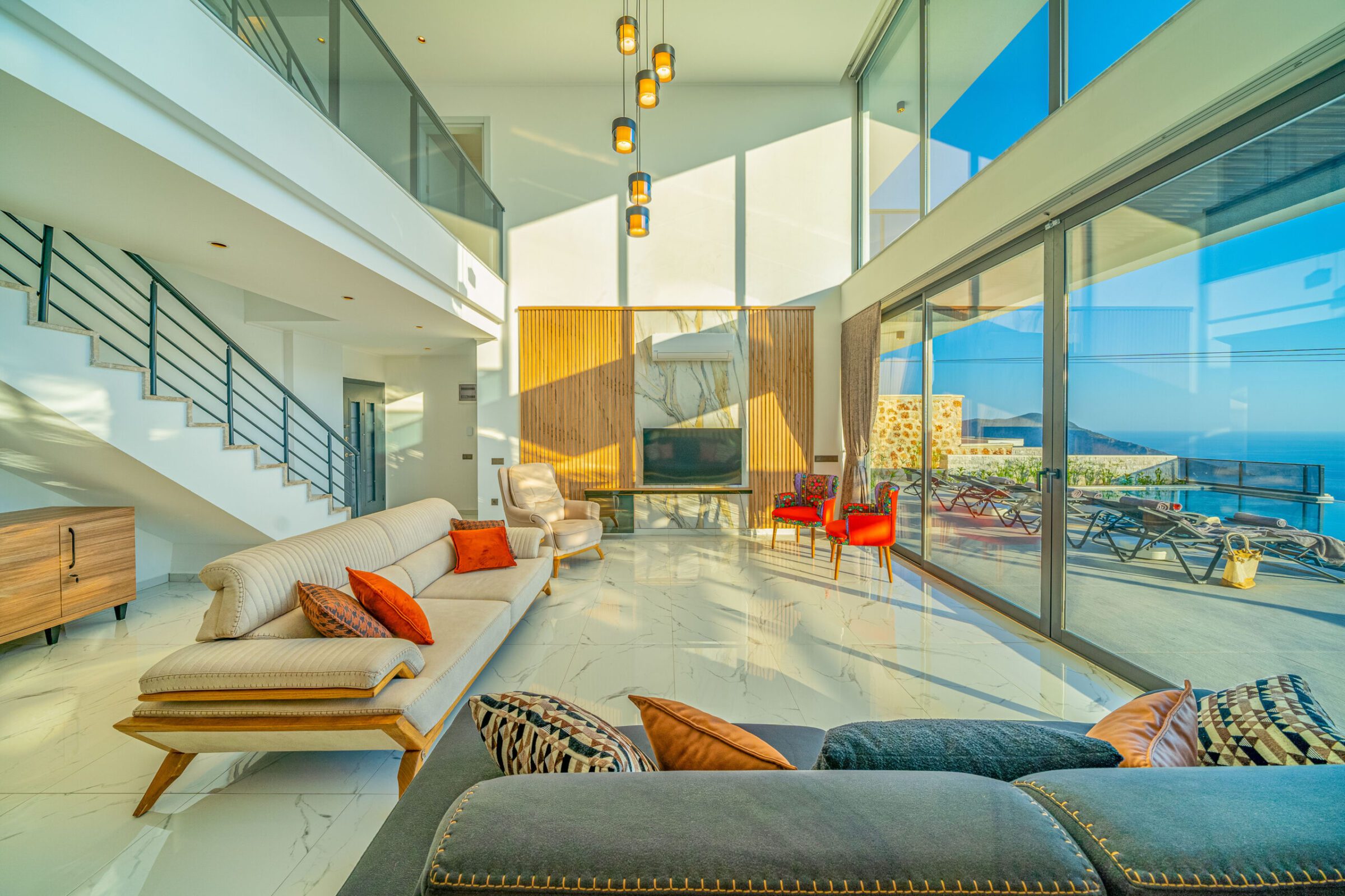 Large lounge and garden access in Villa Grey Falcon, villas to rent in kalkan, Turkey