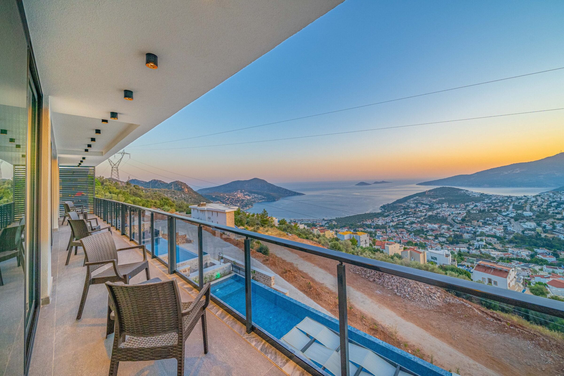 Balcony view from Villa Grey Falcon, villas to rent in kalkan, Turkey