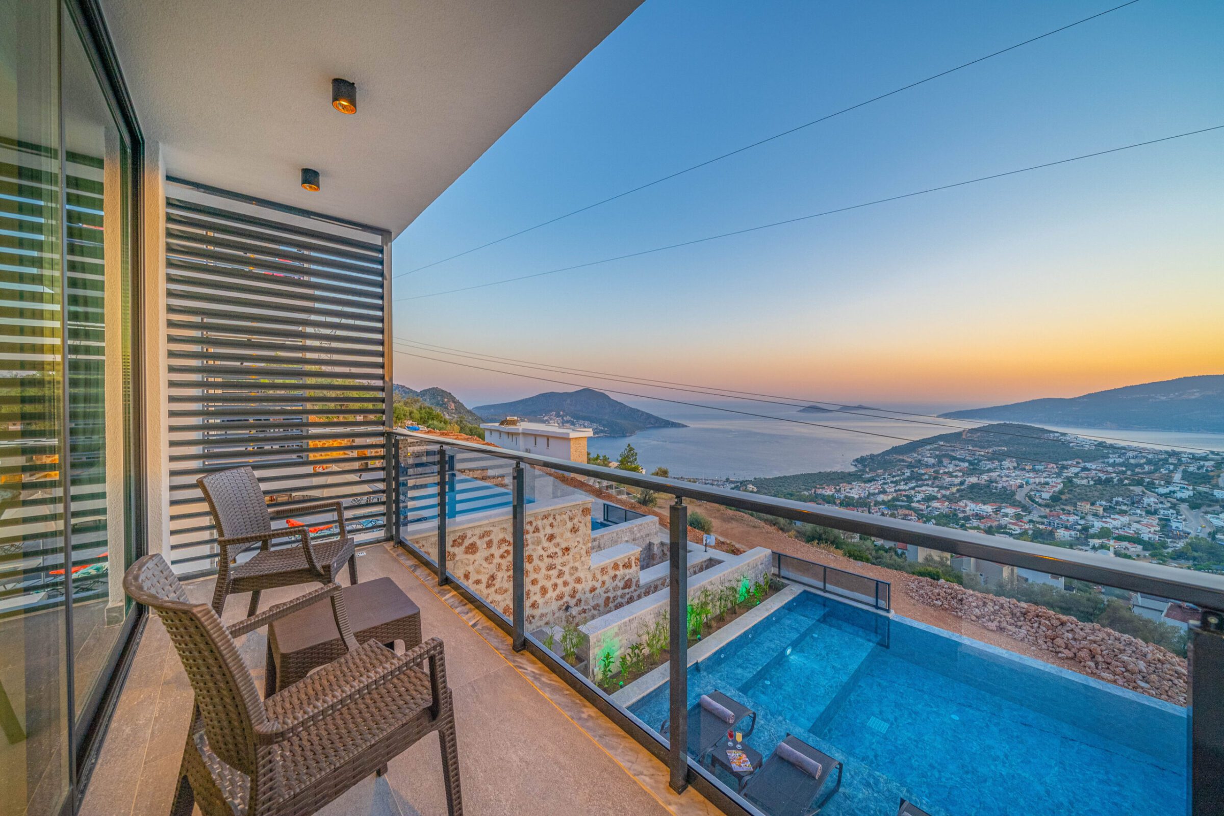 Balcony view from Villa Grey Falcon, villas to rent in kalkan, Turkey