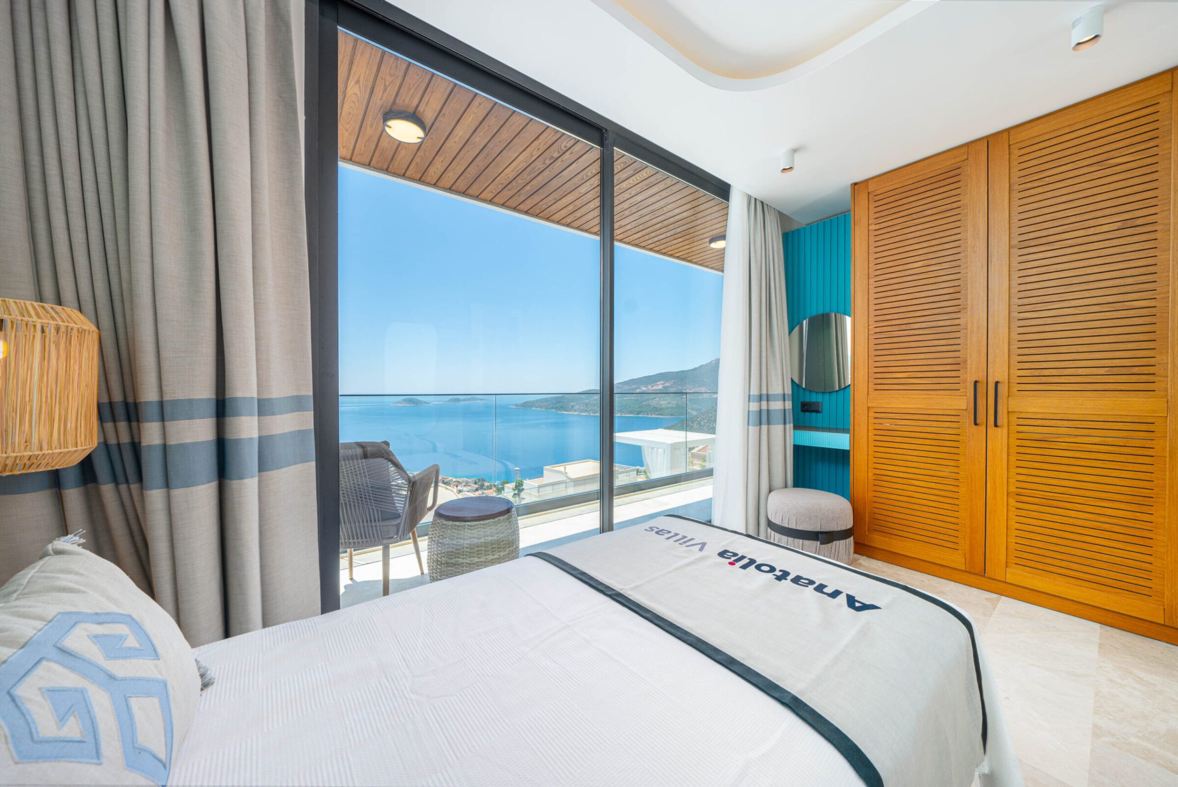 Double bedroom and balcony in Villa Anatolia 1, villas to rent in Kalkan, Turkey