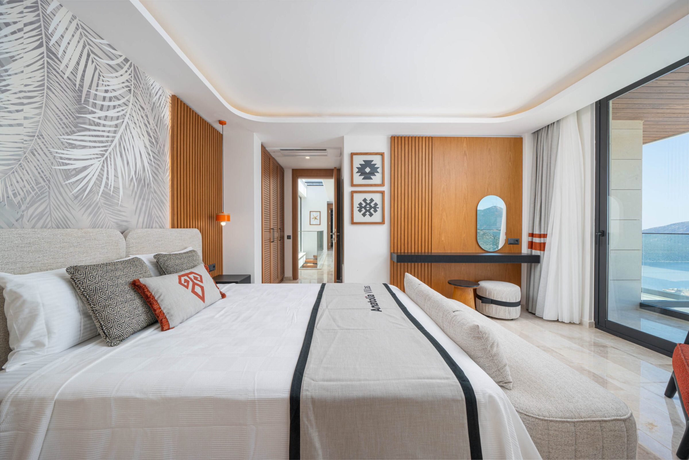 Double bedroom and balcony in Villa Anatolia 1, villas to rent in Kalkan, Turkey