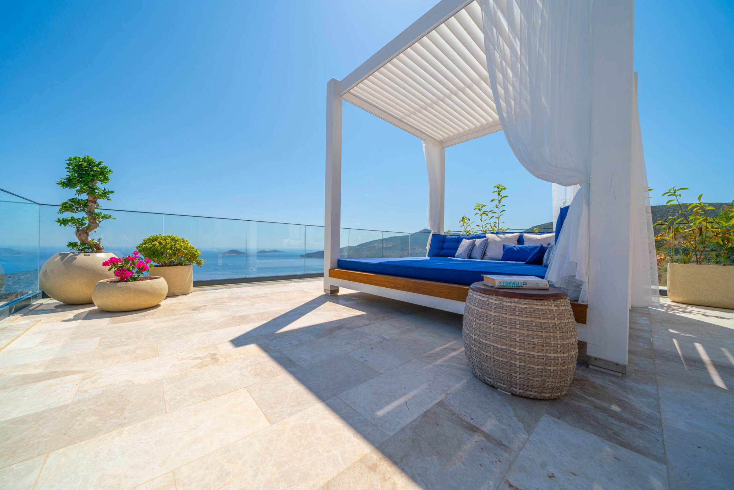 Sun beds at Villa Anatolia 1, villas to rent in Kalkan, Turkey