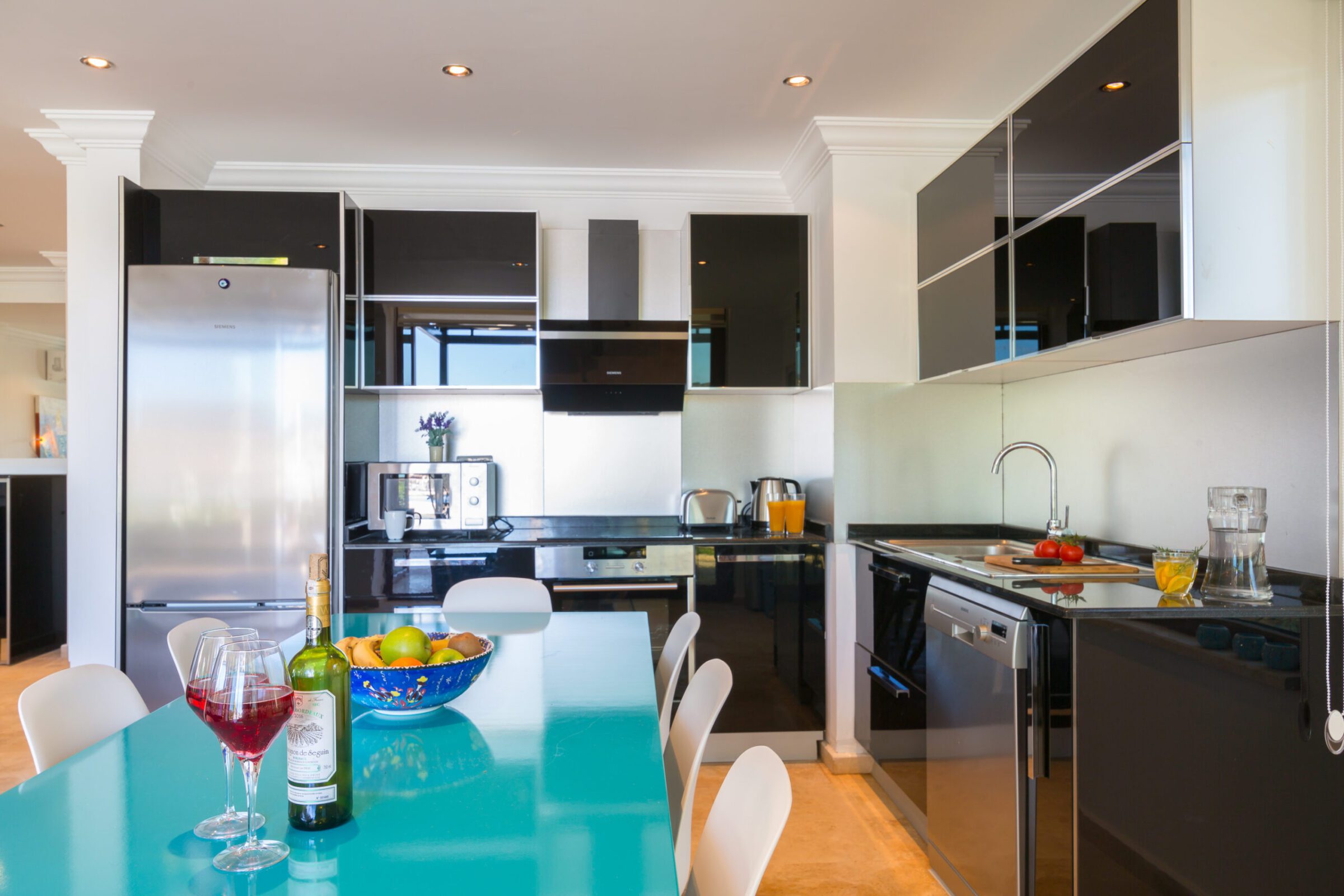 Kitchen and dining table in Villa Elia, villa holidays in Kalkan, Turkey