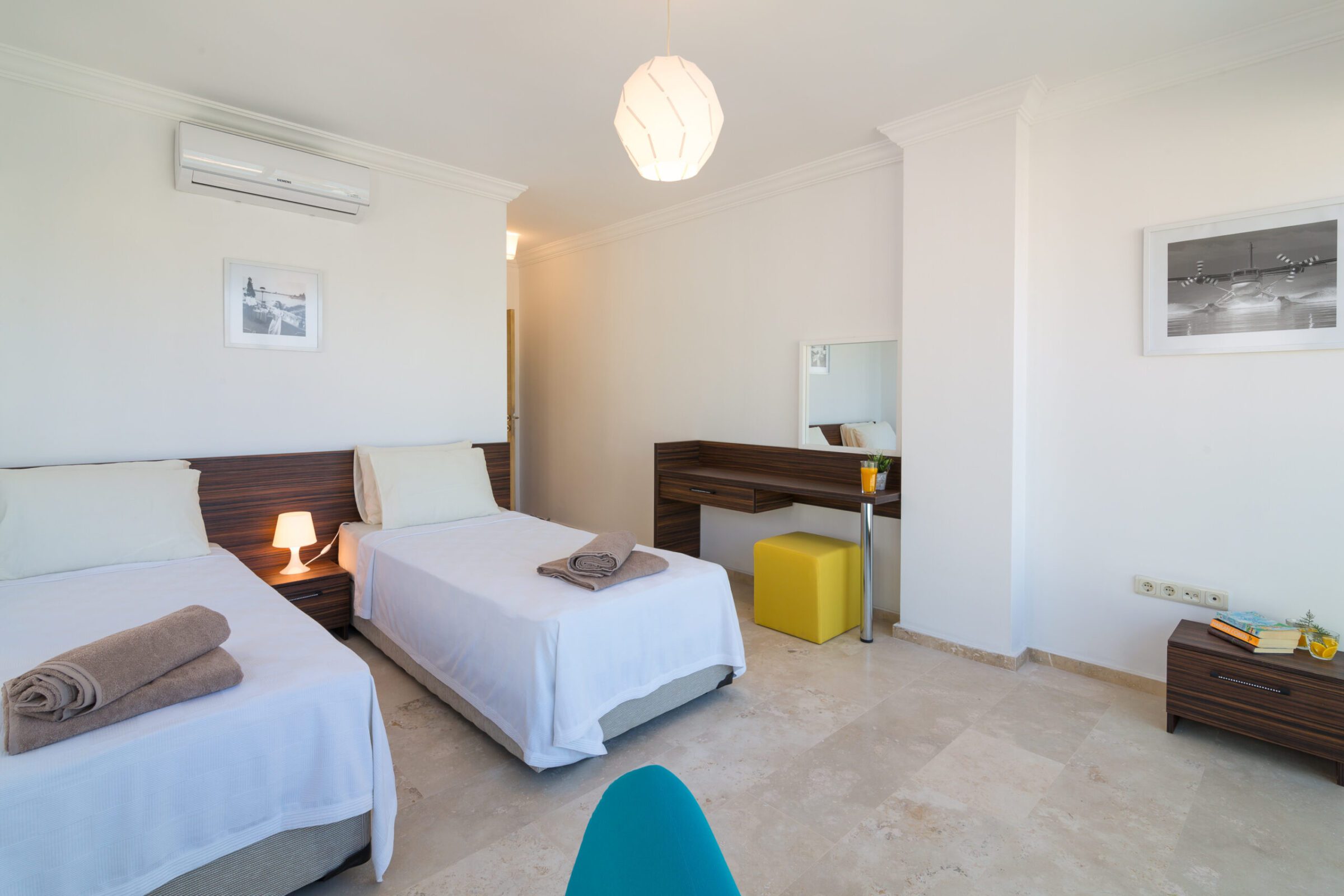 Twin bedroom in Villa Elia, villa holidays in Kalkan, Turkey