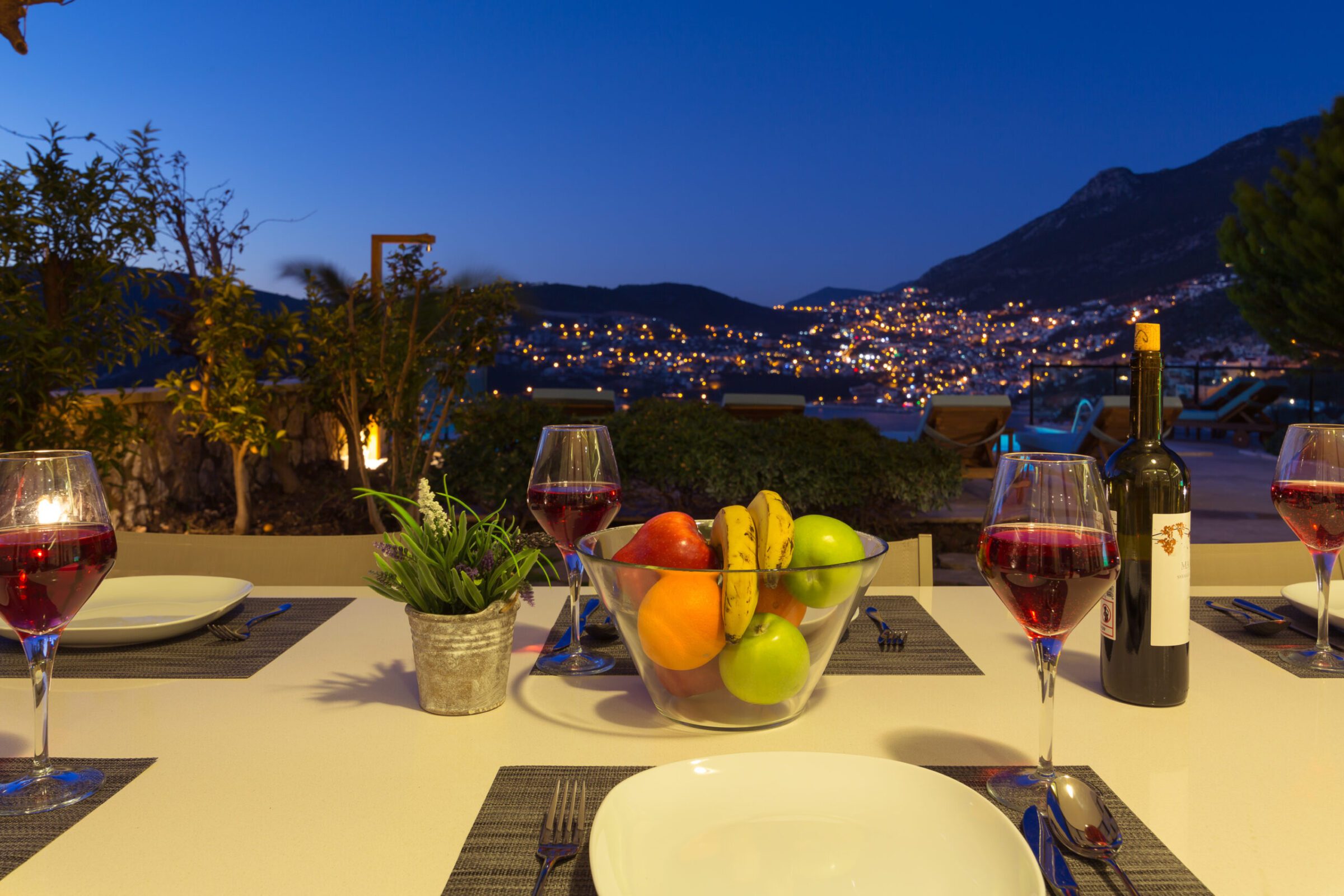 Outdoor dining room in Villa Elia, villa holidays in Kalkan, Turkey