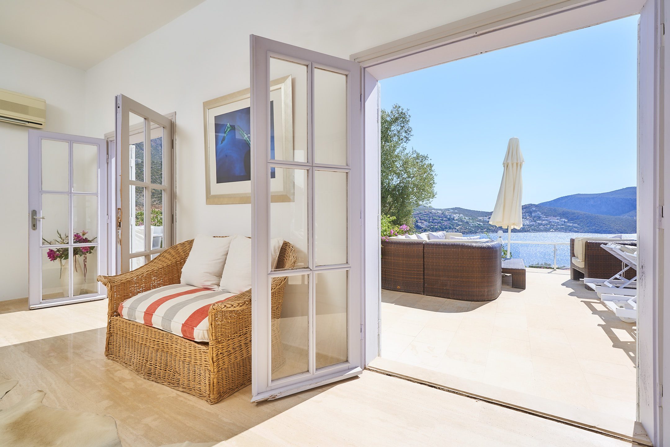 Balcony seating at Villa Serin Ev, holiday villas in Kalkan, Turkey