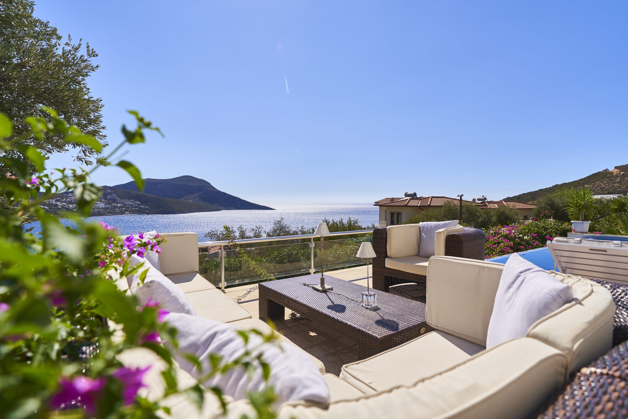 Outdoor seating area at Villa Serin Ev, holiday villas in Kalkan, Turkey