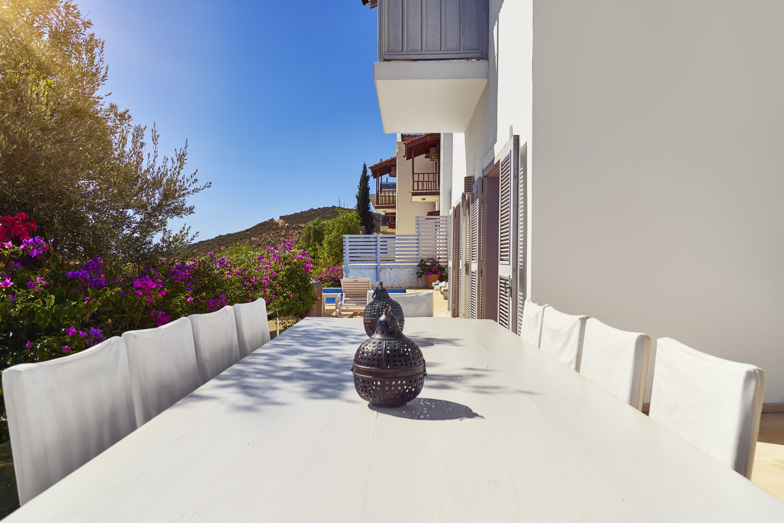 Outdoor dining area at Villa Serin Ev, holiday villas in Kalkan, Turkey