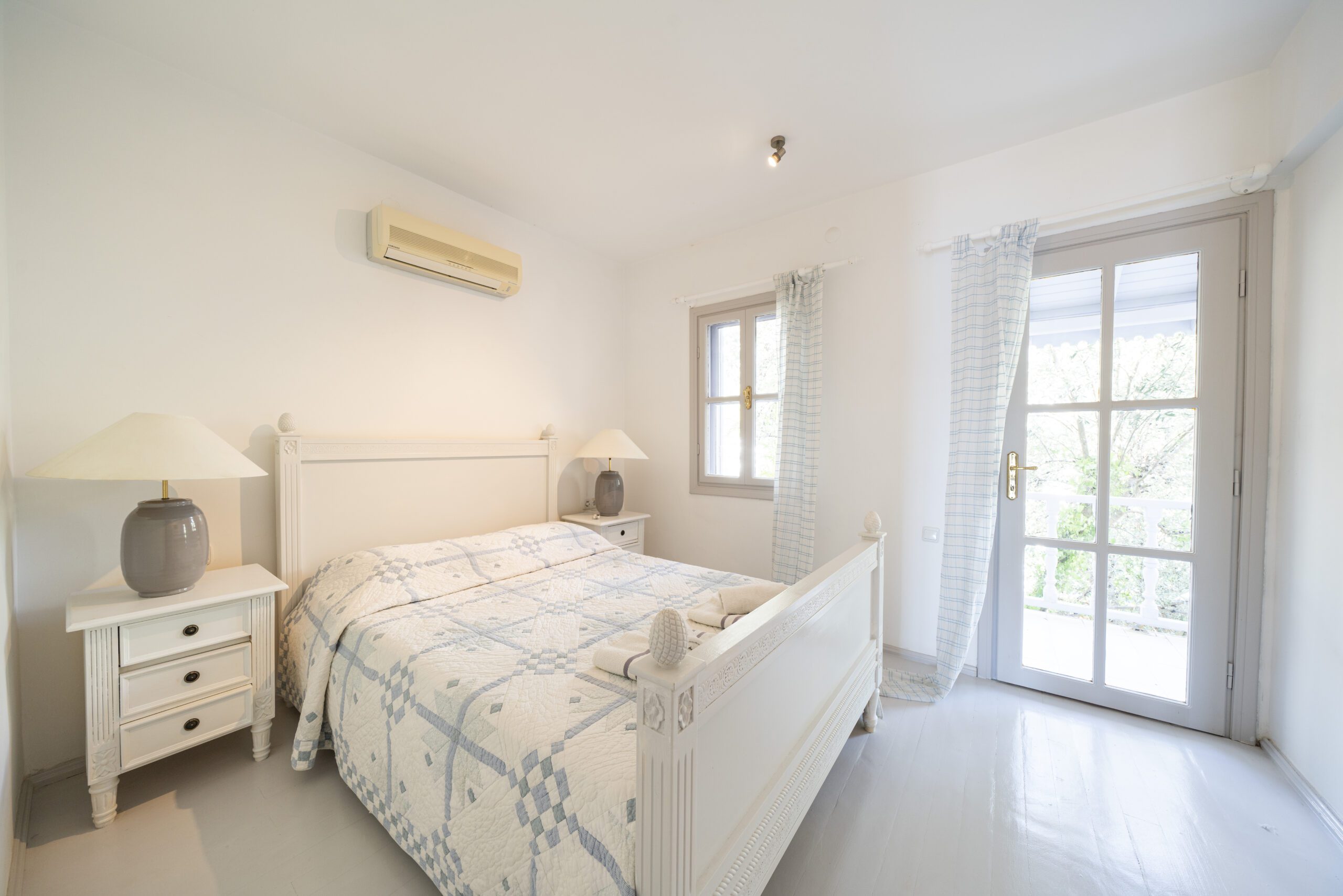 Double bedroom and balcony access in Villa Serin Ev, holiday villas in Kalkan, Turkey