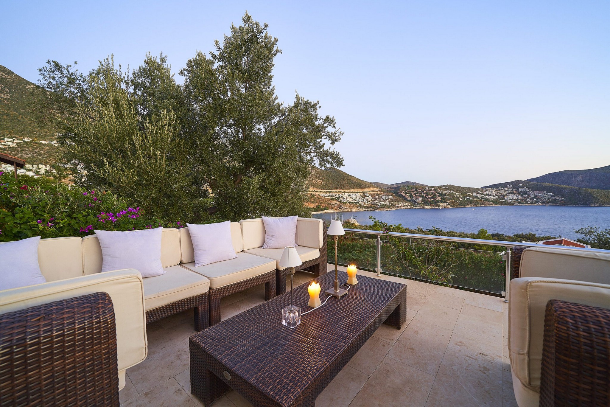 Outdoor seating area at Villa Serin Ev, holiday villas in Kalkan, Turkey