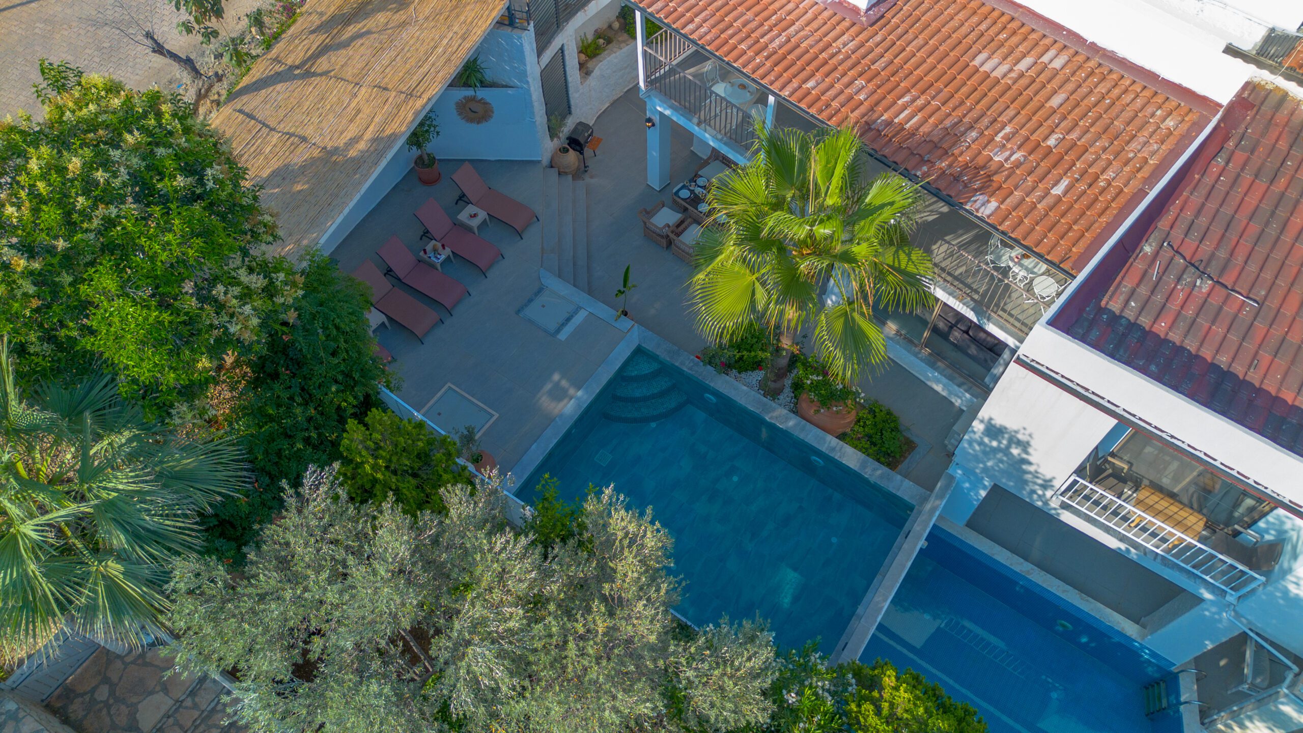 Birdseye view of Villa Orange, villas to rent in Kalkan, Turkey