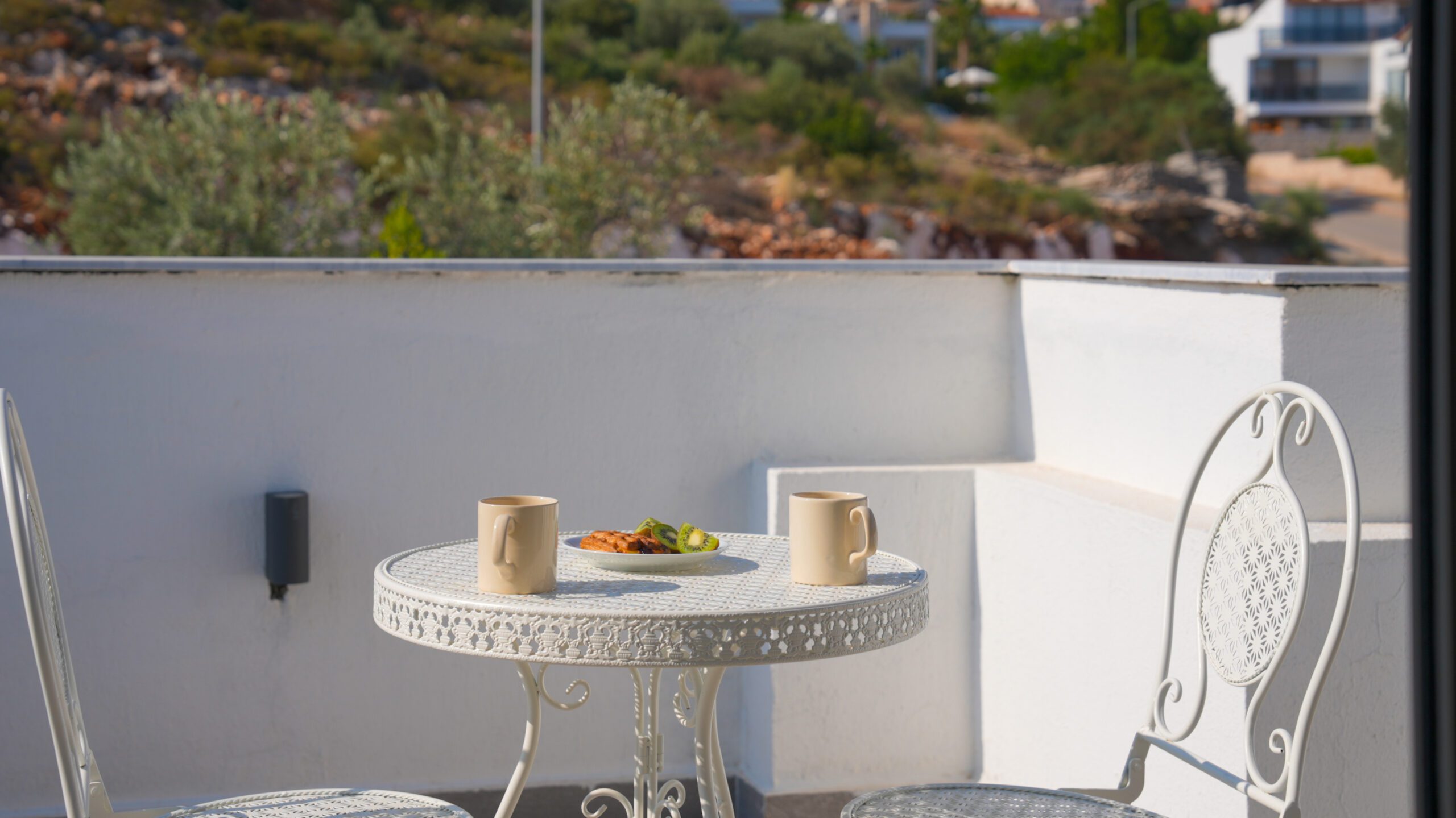 Balcony seating area in Villa Orange, villas to rent in Kalkan, Turkey