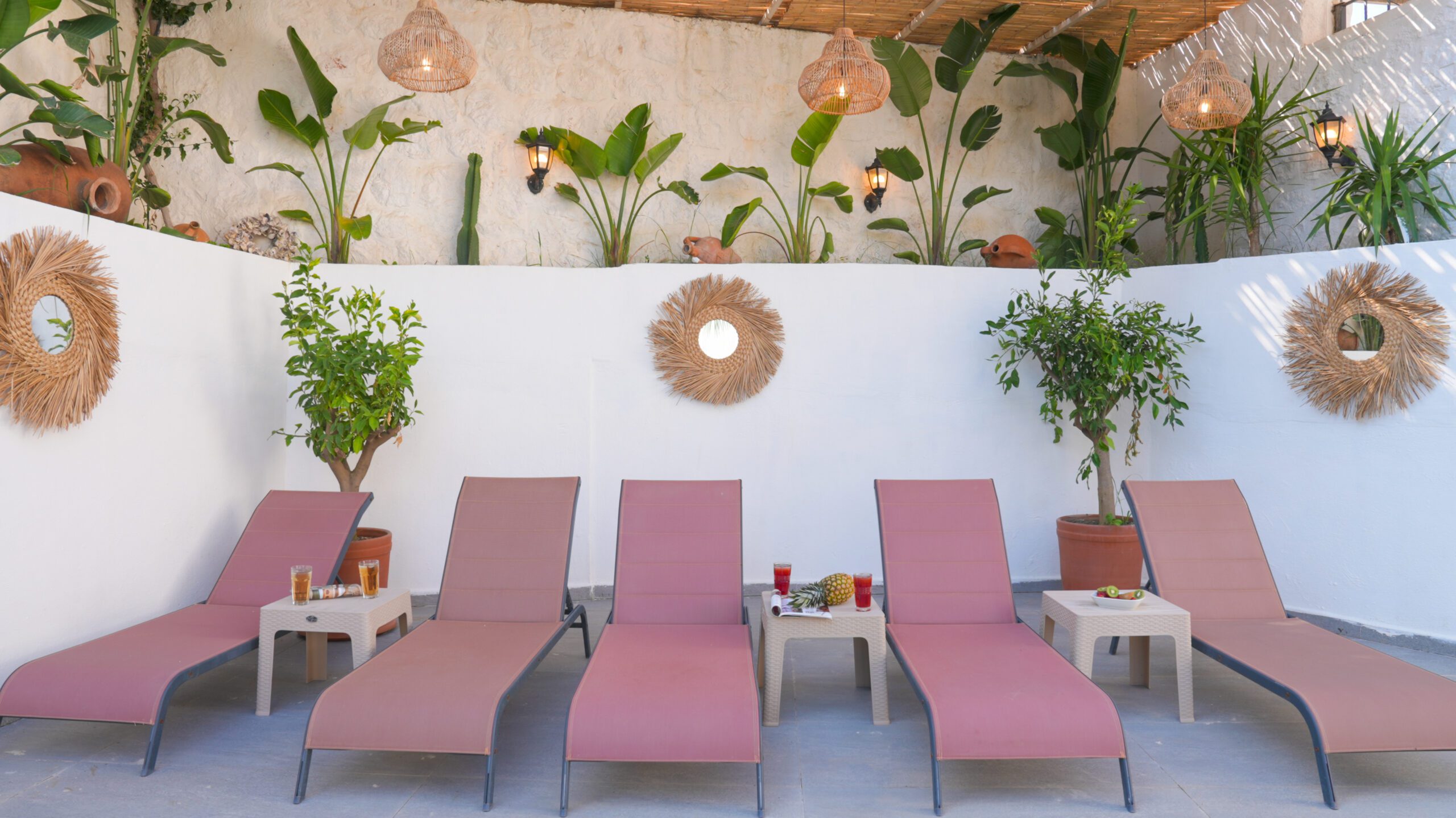 Sun loungers in Villa Orange, villas to rent in Kalkan, Turkey