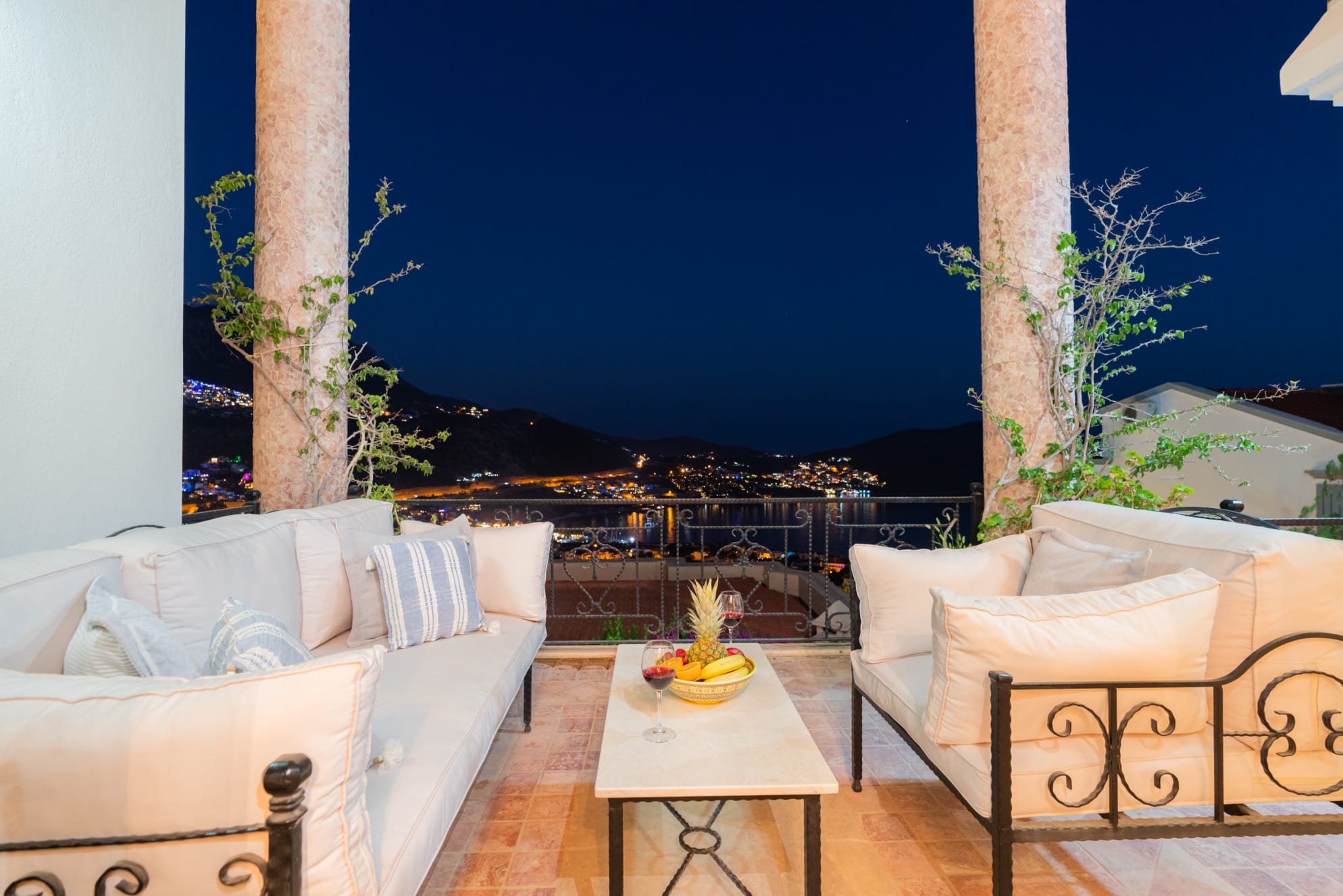 Outdoor seating at Villa Salice, villa holidays in Kalkan, Turkey
